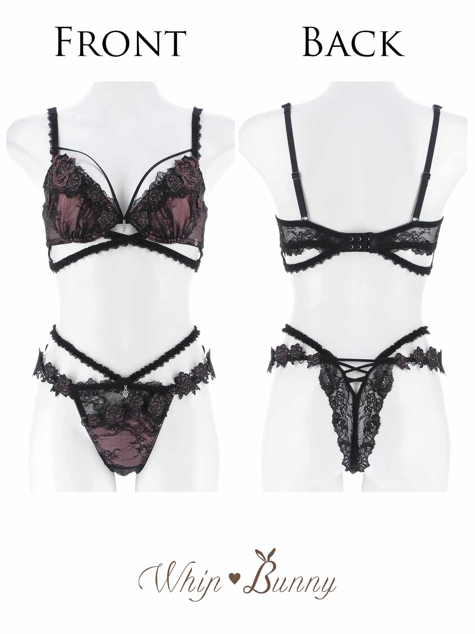 2/6新作!【明日花キララプロデュース/WhipBunny】Crystal Rose Frill Bra&T-back/ クリスタルローズフリルブラ＆Tバック