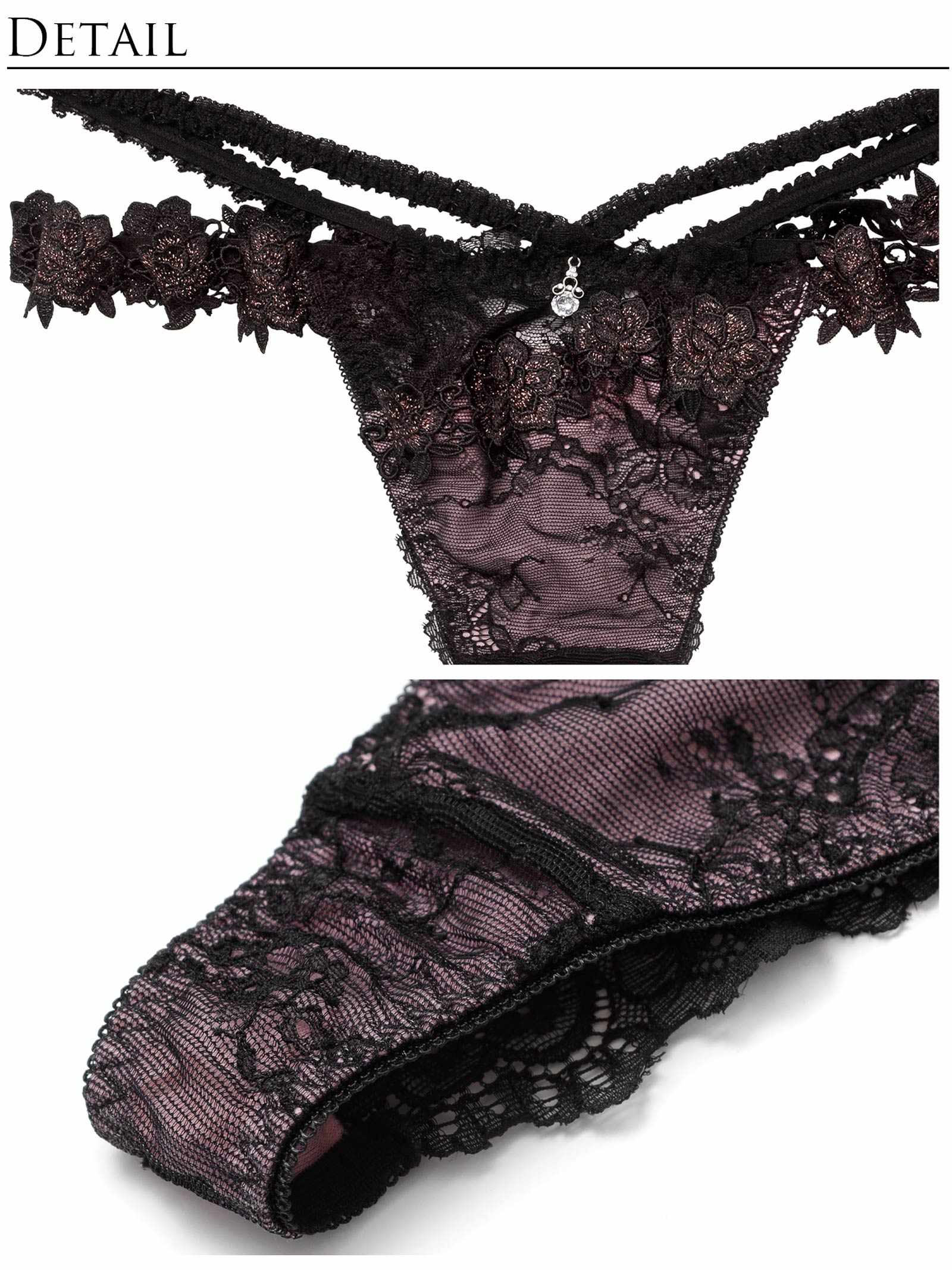 2/6新作!【明日花キララプロデュース/WhipBunny】Crystal Rose Frill Bra&T-back/ クリスタルローズフリルブラ＆Tバック