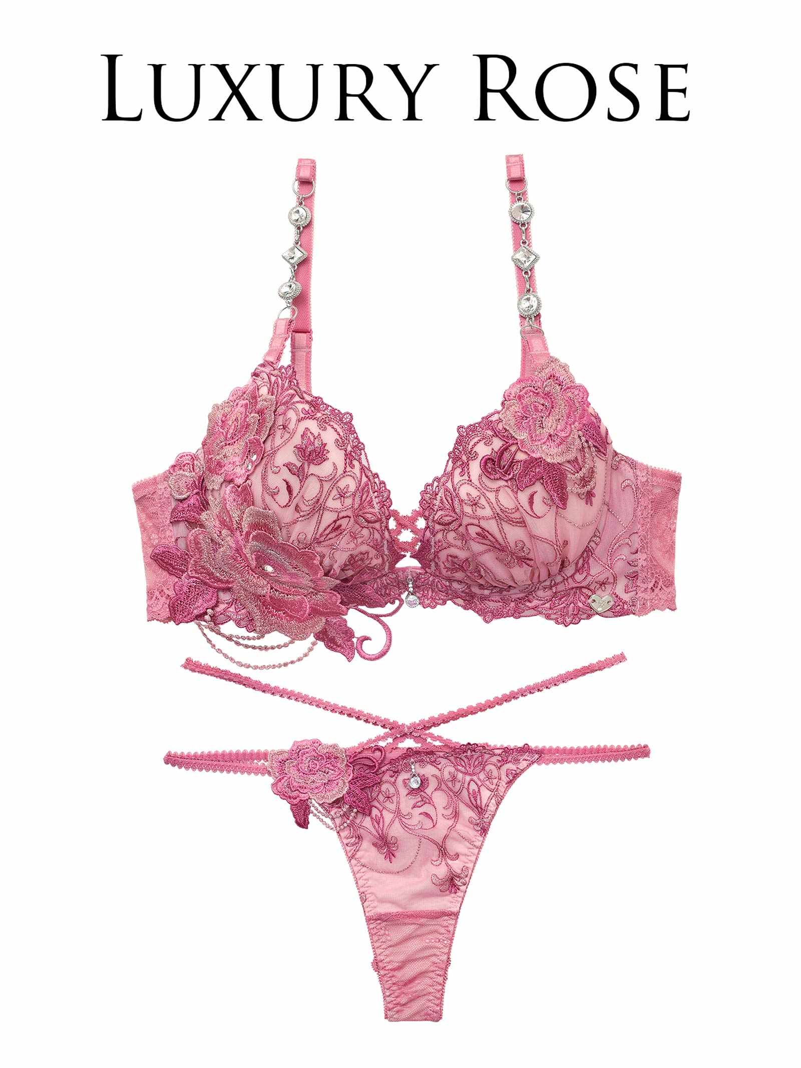 3/20新作!【明日花キララプロデュース/WhipBunny】Luxury Rose Lacy Bra&T-back / ラグジュアリーローズレーシーブラ＆Tバック