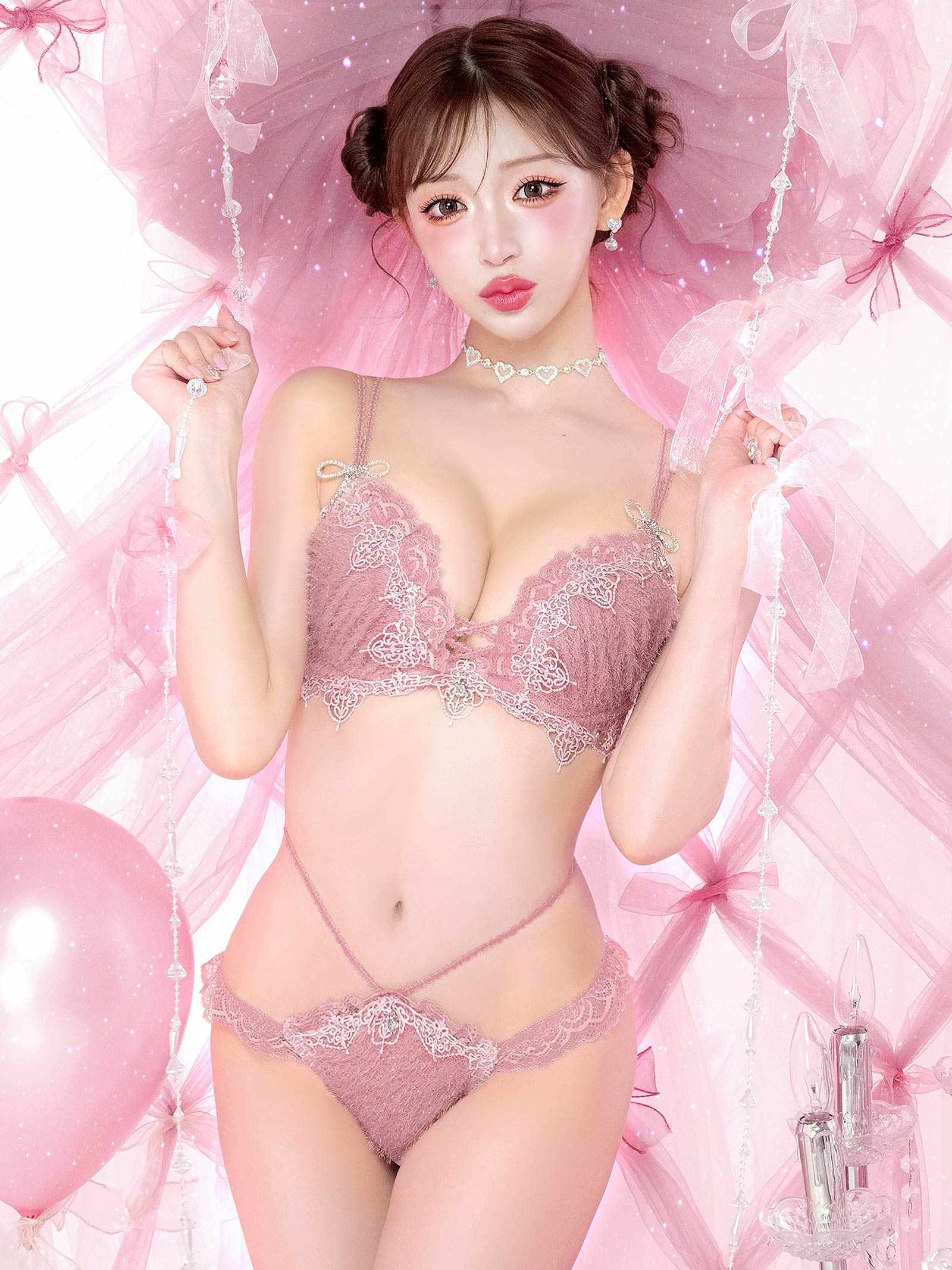 【予約:4/27頃より順次発送】4/24新作!【明日花キララプロデュース/WhipBunny】Sweet Shaggy Knit Bra&Shorts / スウィートシャギーニットブラ＆ショーツ