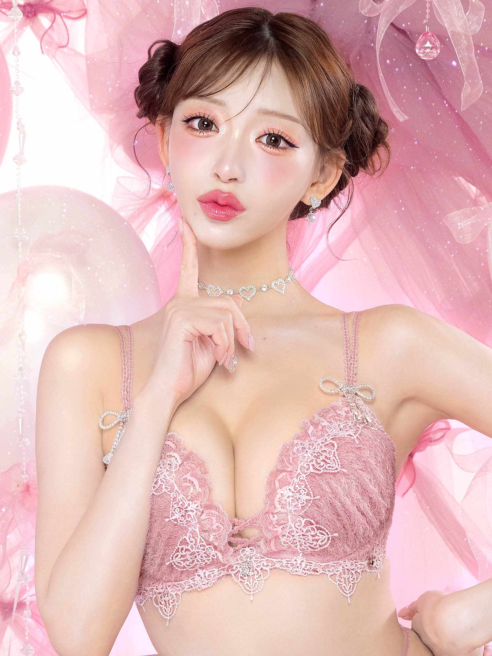 【予約:4/27頃より順次発送】4/24新作!【明日花キララプロデュース/WhipBunny】Sweet Shaggy Knit Bra&Shorts / スウィートシャギーニットブラ＆ショーツ