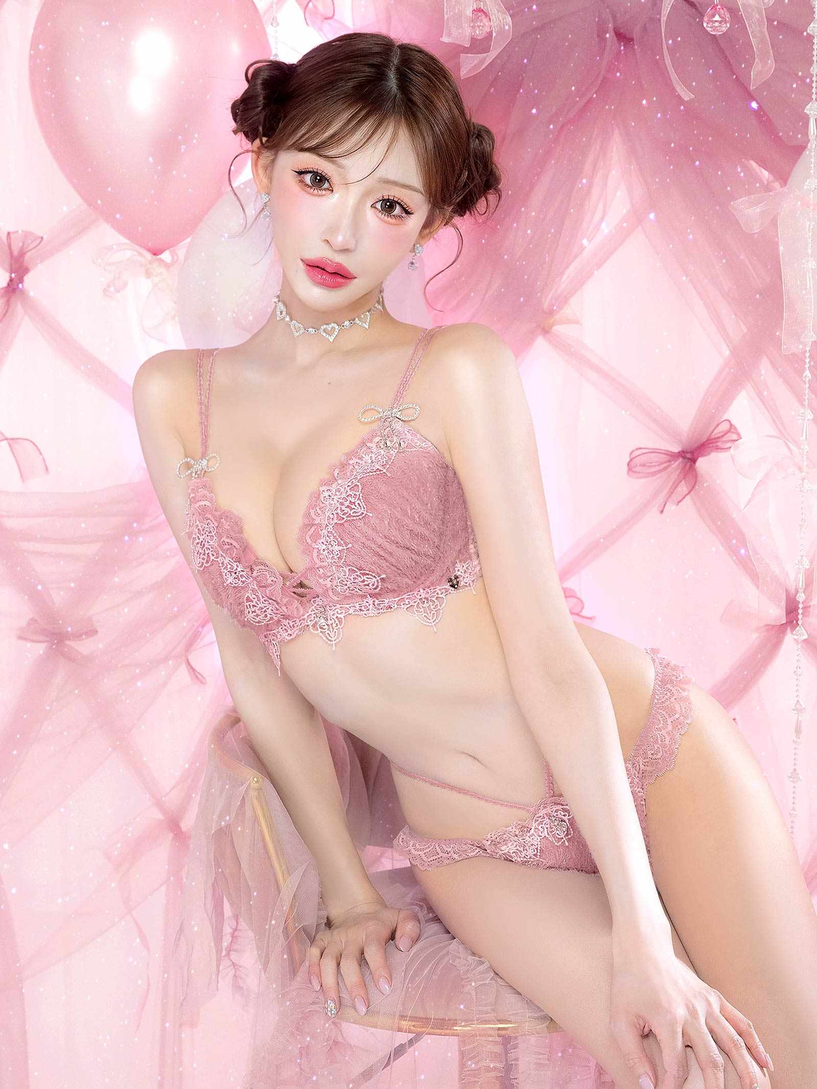 【予約:4/27頃より順次発送】4/24新作!【明日花キララプロデュース/WhipBunny】Sweet Shaggy Knit Bra&Shorts / スウィートシャギーニットブラ＆ショーツ