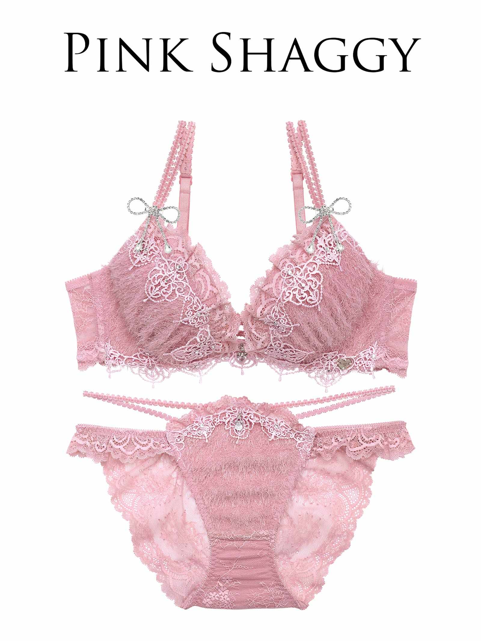 【予約:4/27頃より順次発送】4/24新作!【明日花キララプロデュース/WhipBunny】Sweet Shaggy Knit Bra&Shorts / スウィートシャギーニットブラ＆ショーツ