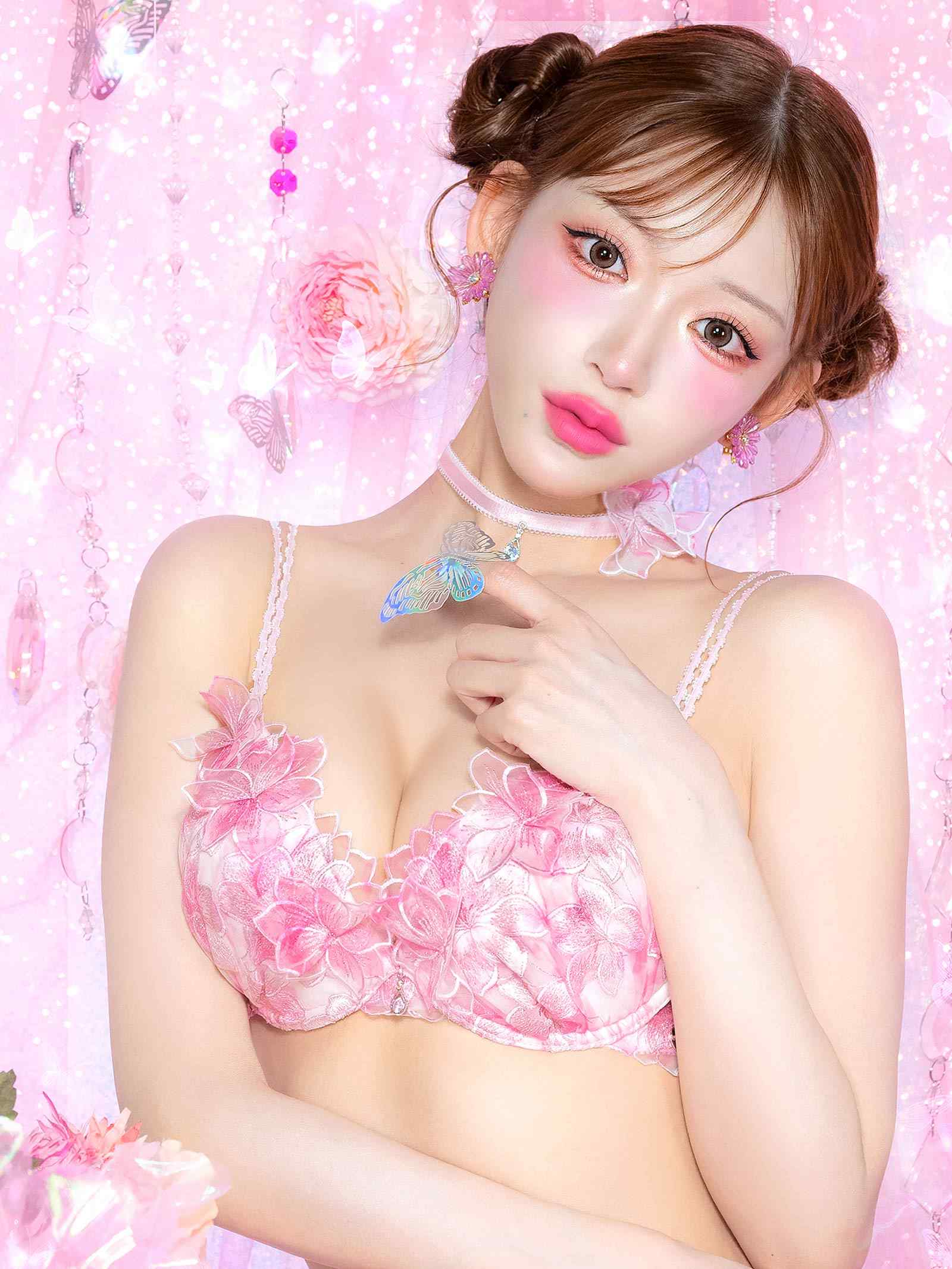 6/24新作!【明日花キララプロデュース/WhipBunny】Lumiere Peony Bra&Shorts / ルミエールピオニーブラ＆ショーツ