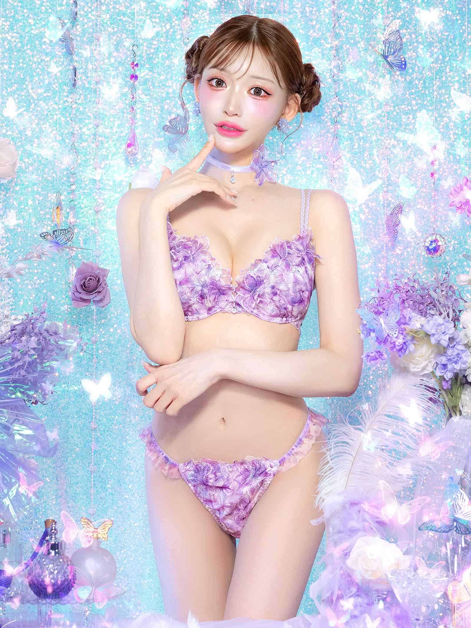 6/24新作!【明日花キララプロデュース/WhipBunny】Lumiere Peony Bra&T-back / ルミエールピオニーブラ＆Tバック