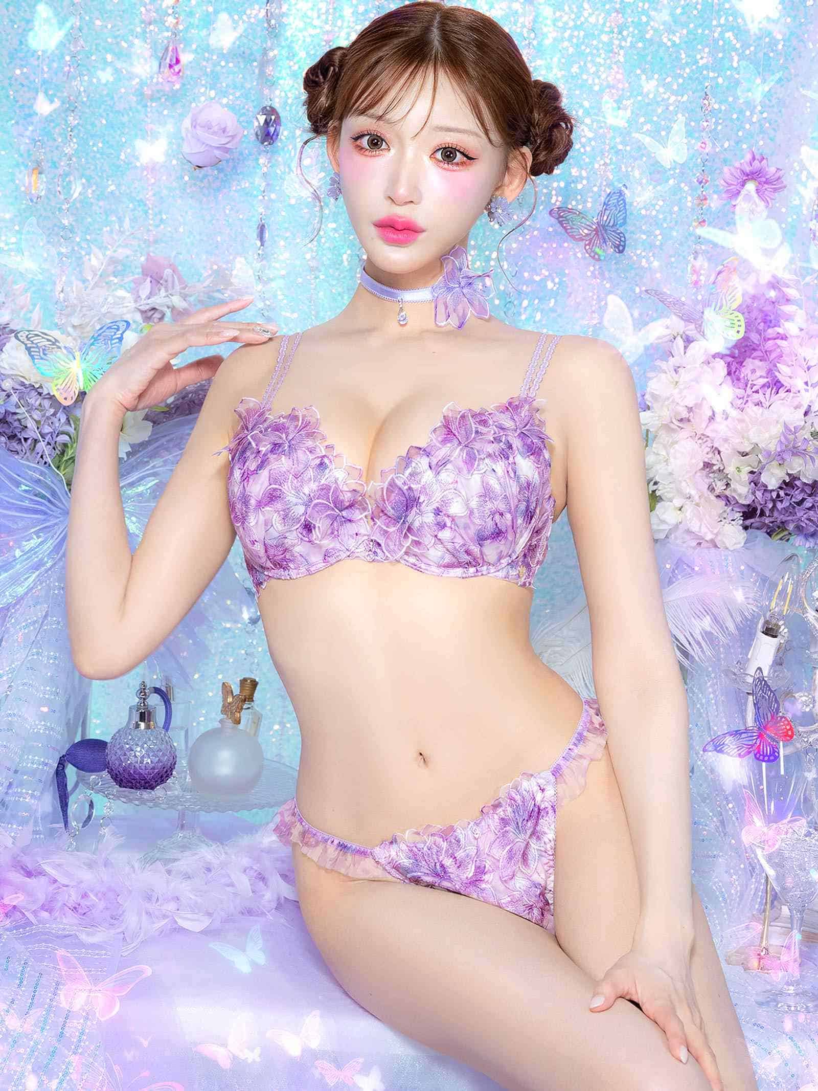 6/24新作!【明日花キララプロデュース/WhipBunny】Lumiere Peony Bra&T-back / ルミエールピオニーブラ＆Tバック