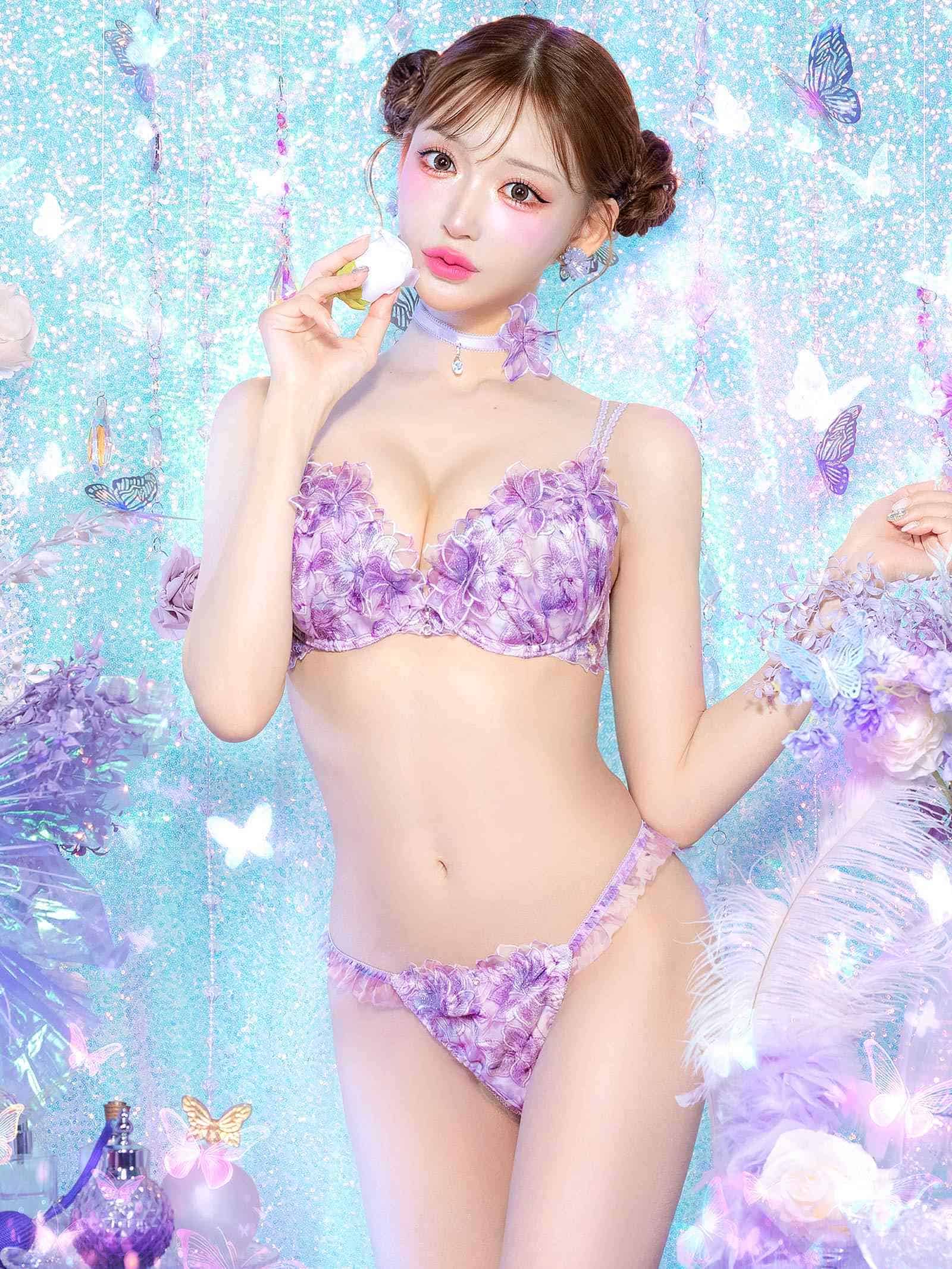 6/24新作!【明日花キララプロデュース/WhipBunny】Lumiere Peony Bra&T-back / ルミエールピオニーブラ＆Tバック