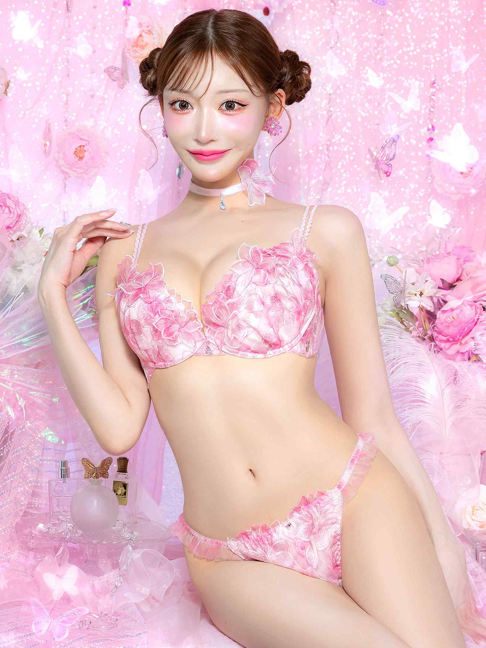 6/24新作!【明日花キララプロデュース/WhipBunny】Lumiere Peony Bra&T-back / ルミエールピオニーブラ＆Tバック