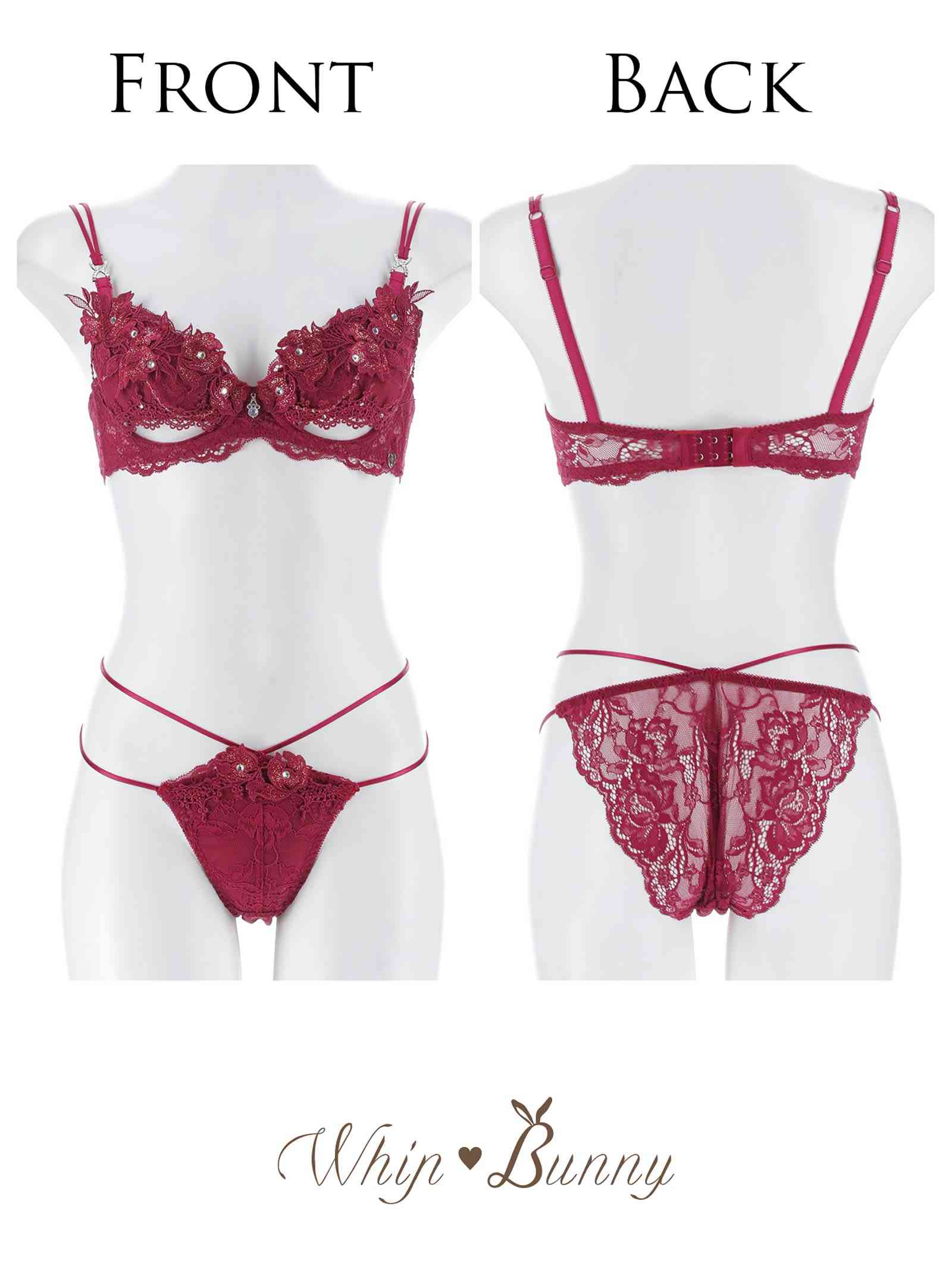 7/1新作!【明日花キララプロデュース/WhipBunny】Glamorous Bijou Flower Bra&Shorts / グラマラスビジューフラワーブラ＆ショーツ