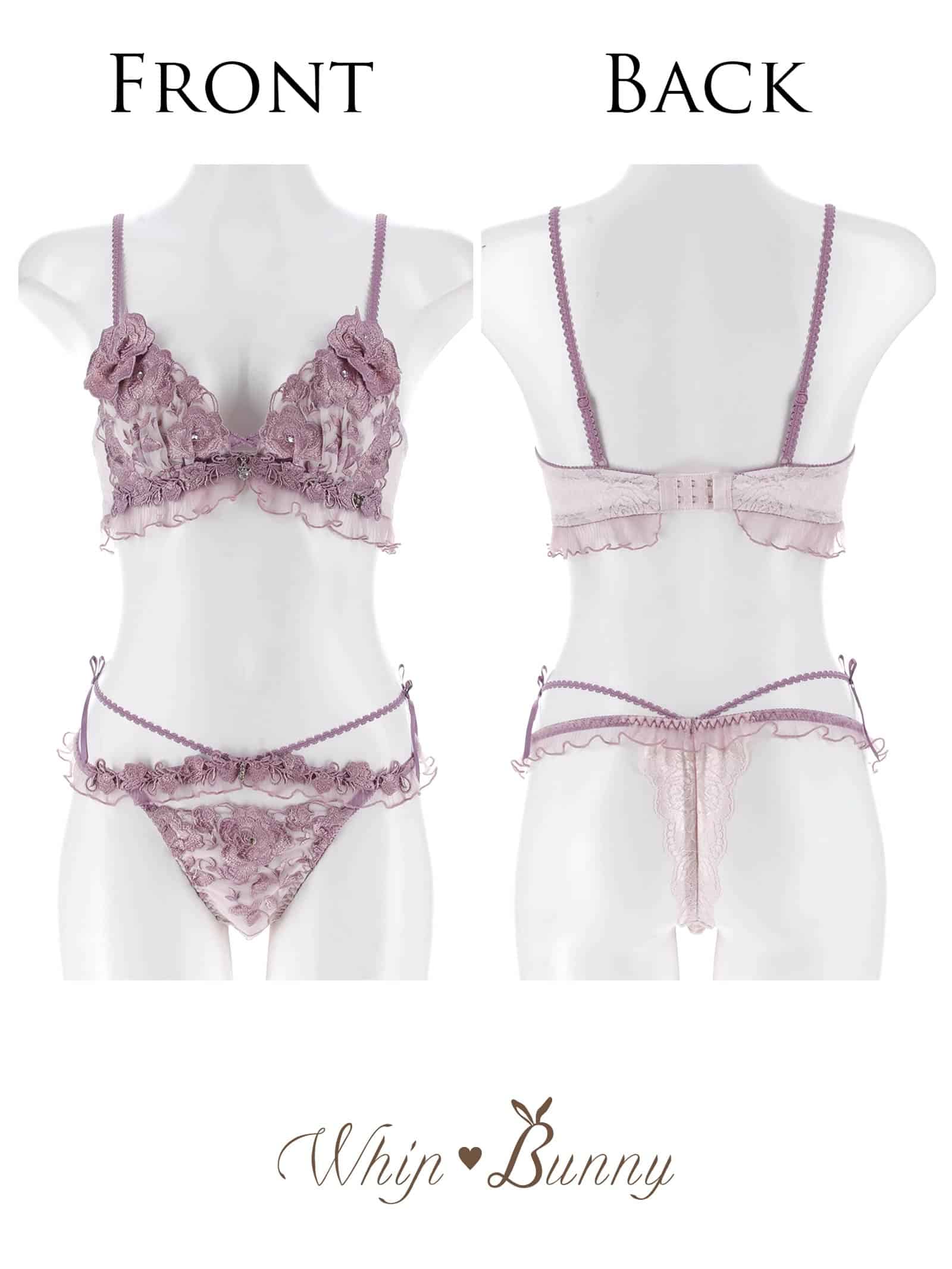 8/24新作!【明日花キララプロデュース/WhipBunny】Luminous Rose Frill Bra&T-back / ルミナスローズフリルブラ＆Tバック