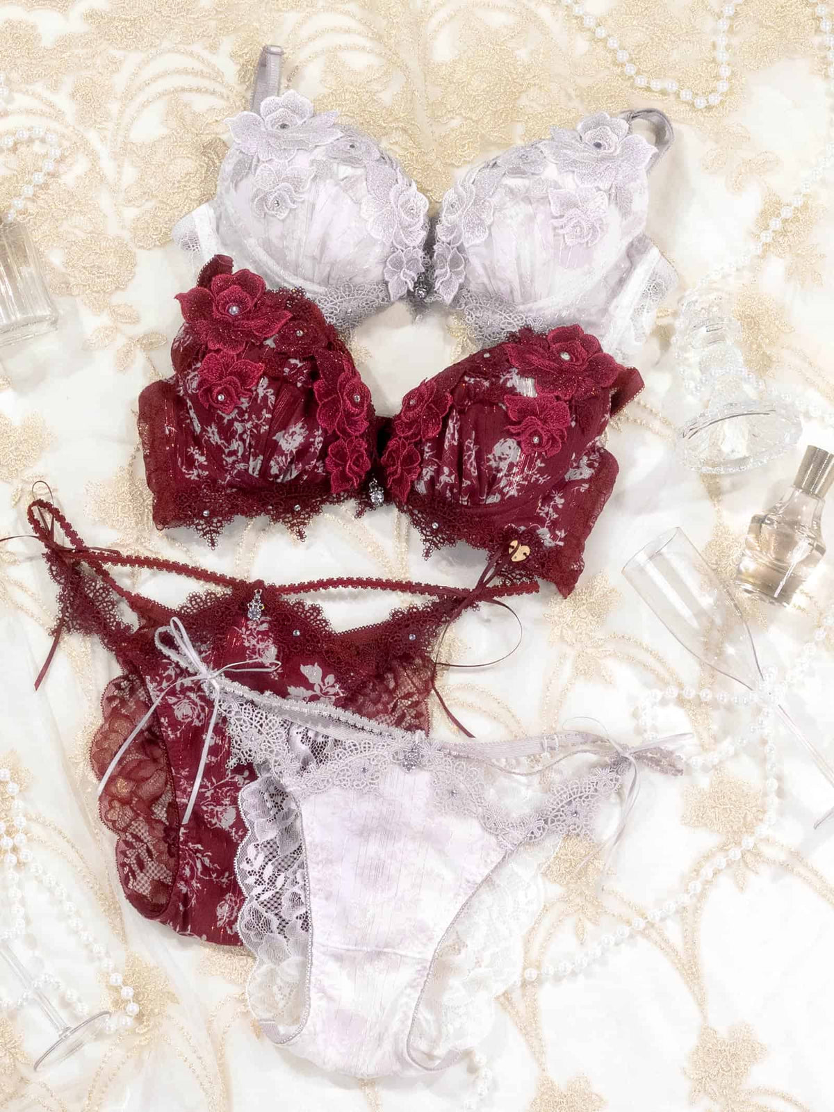 9/16新作!【明日花キララプロデュース/WhipBunny】Secret Rose Garden Bra&Shorts / シークレットローズガーデンブラ＆ショーツ