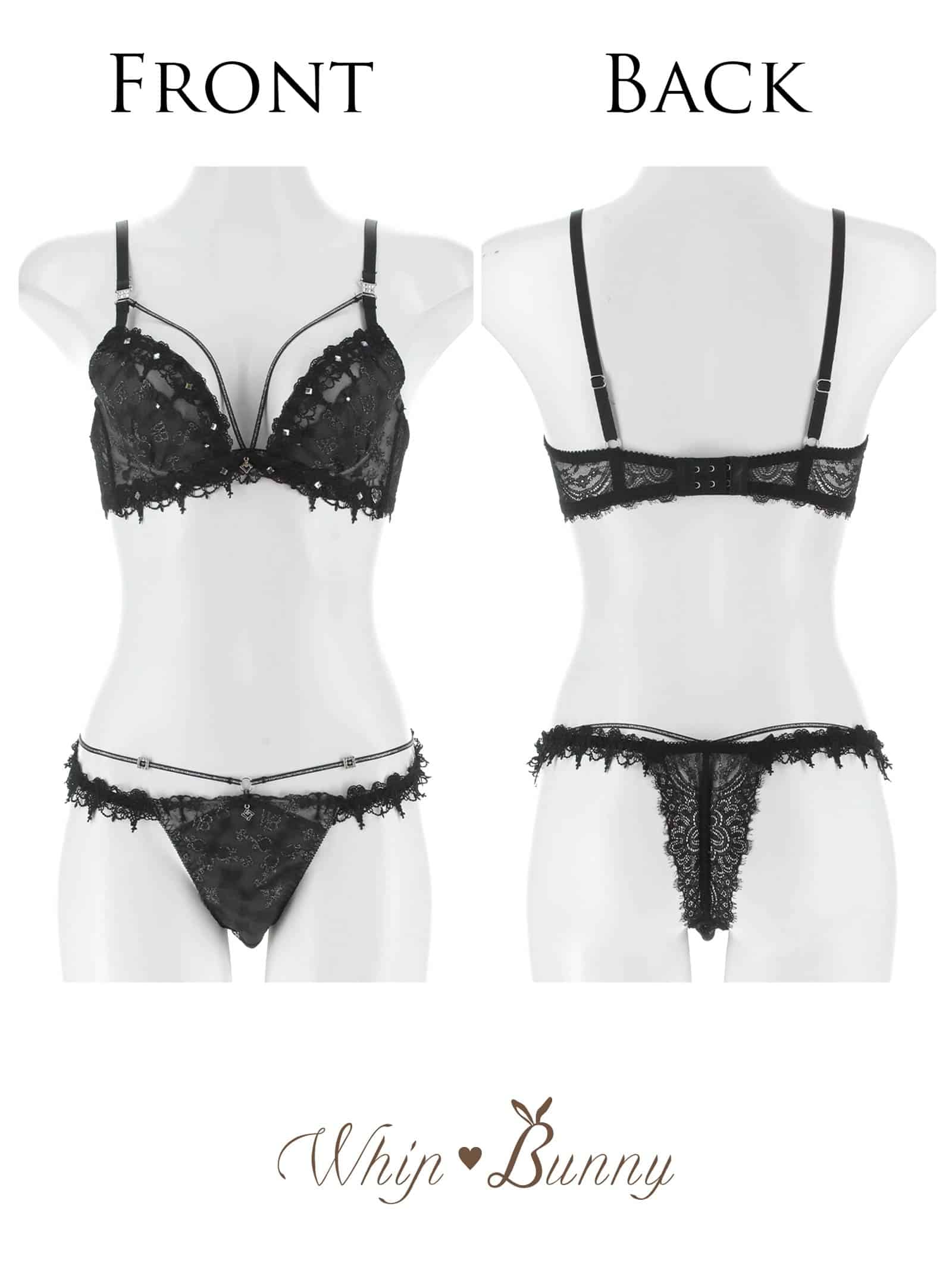 9/28新作!【明日花キララプロデュース/WhipBunny】Gothic Glow Lace Bra&T-back / ゴシックグローレースブラ＆Tバック