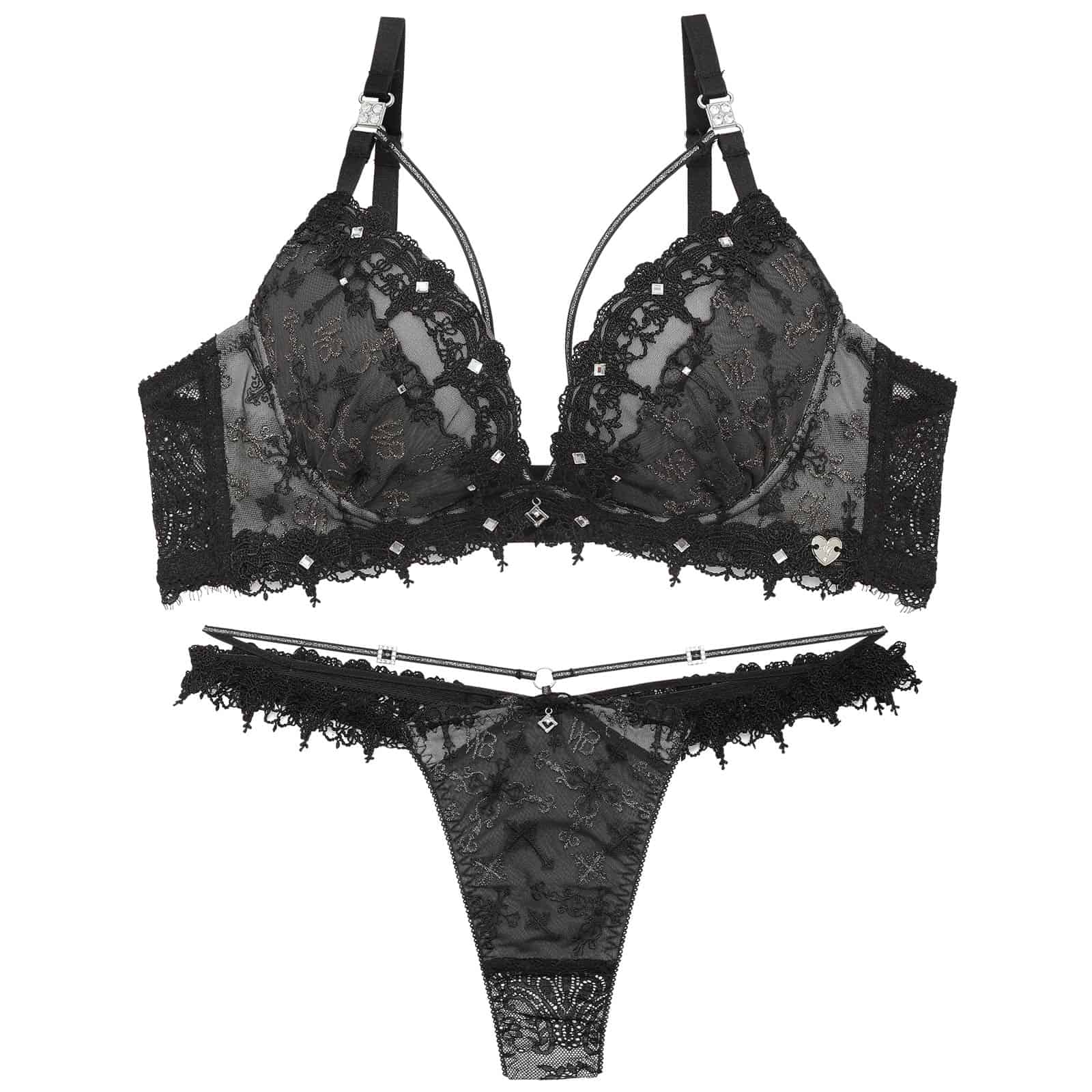 9/28新作!【明日花キララプロデュース/WhipBunny】Gothic Glow Lace Bra&T-back / ゴシックグローレースブラ＆Tバック