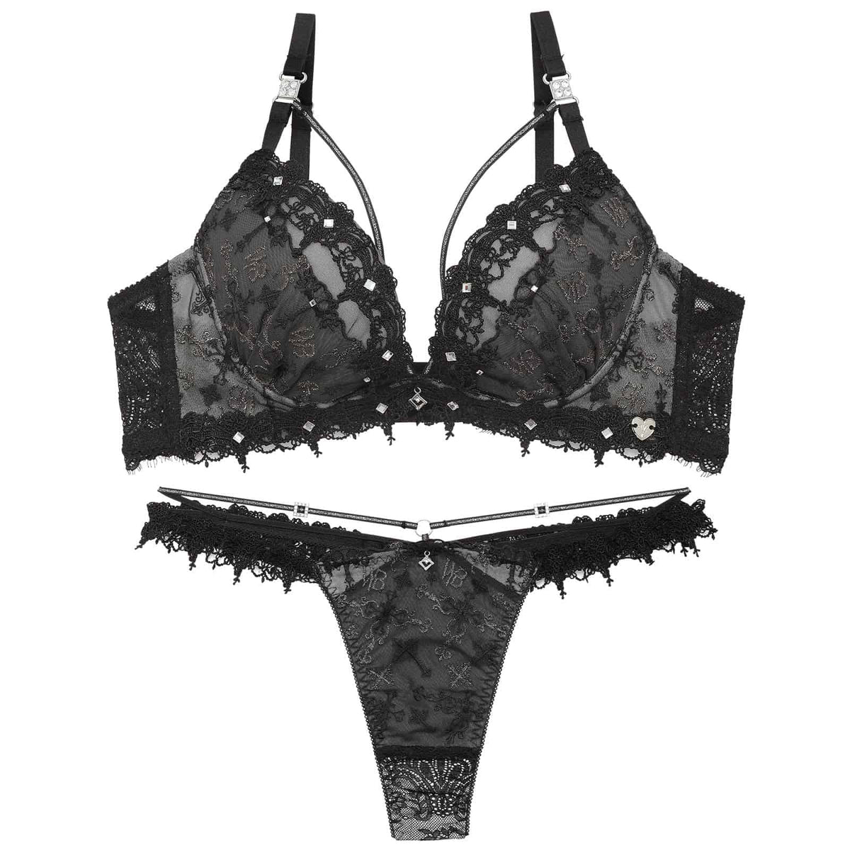 9/28新作!【明日花キララプロデュース/WhipBunny】Gothic Glow Lace Bra&T-back / ゴシックグローレースブラ＆Tバック