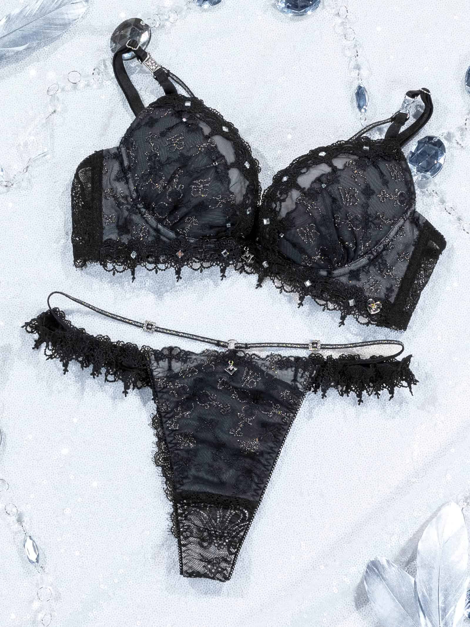 9/28新作!【明日花キララプロデュース/WhipBunny】Gothic Glow Lace Bra&T-back / ゴシックグローレースブラ＆Tバック