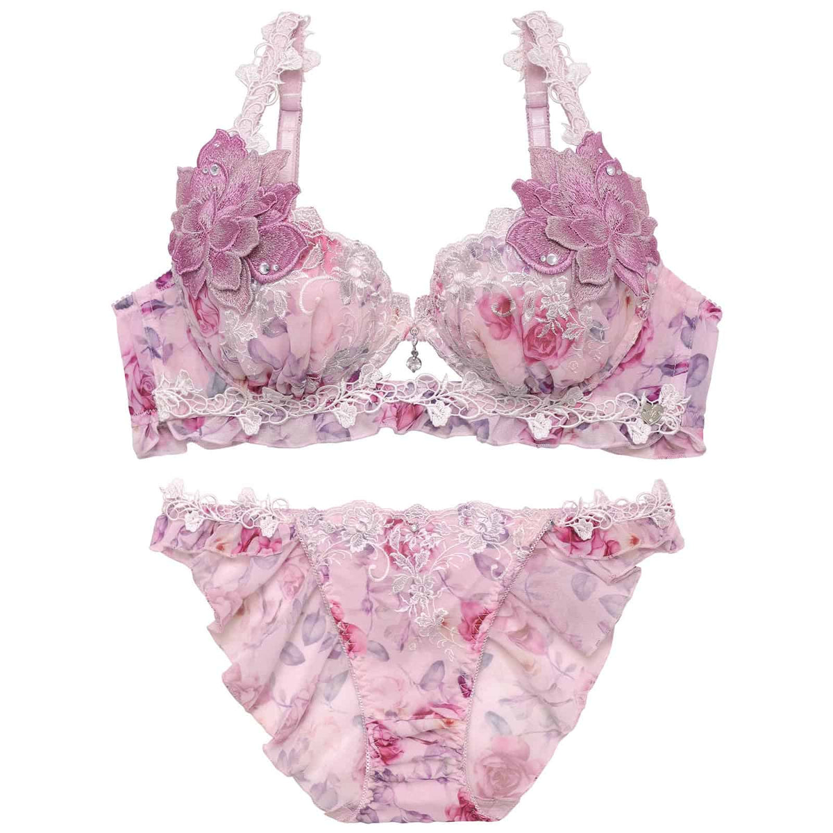 10/16新作!【明日花キララプロデュース/WhipBunny】Melty Chiffon Bouquet Bra&Shorts / メルティシフォンブーケブラ＆ショーツ