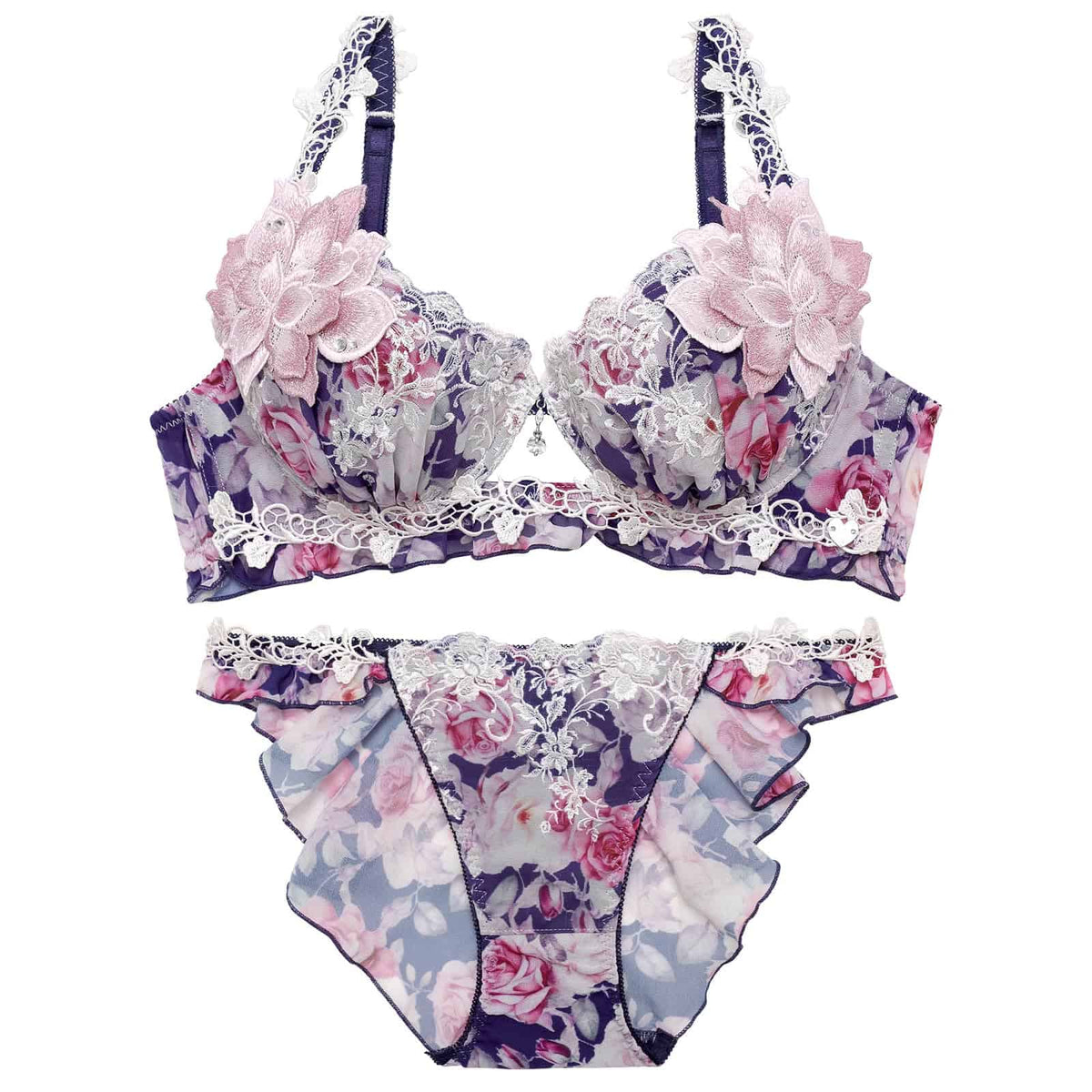 10/16新作!【明日花キララプロデュース/WhipBunny】Melty Chiffon Bouquet Bra&Shorts / メルティシフォンブーケブラ＆ショーツ
