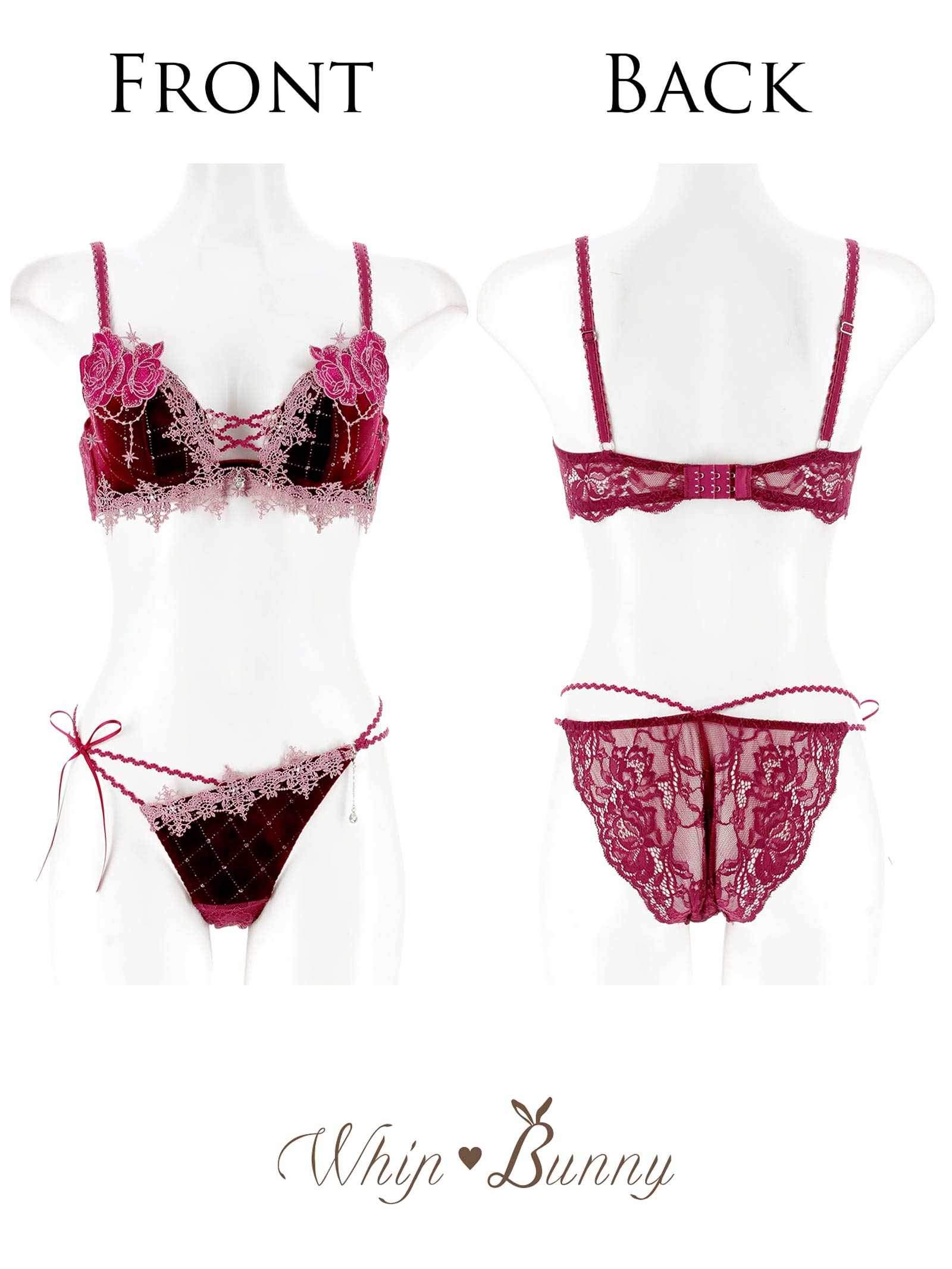 12/12再販!【明日花キララプロデュース/WhipBunny】Luxe Jewelry Velour Bra&Shorts / リュクスジュエリーベロアブラ＆ショーツ