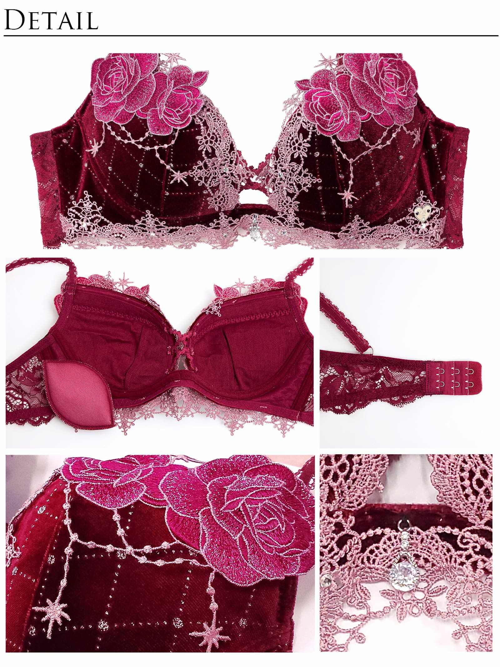 12/12再販!【明日花キララプロデュース/WhipBunny】Luxe Jewelry Velour Bra&Shorts / リュクスジュエリーベロアブラ＆ショーツ