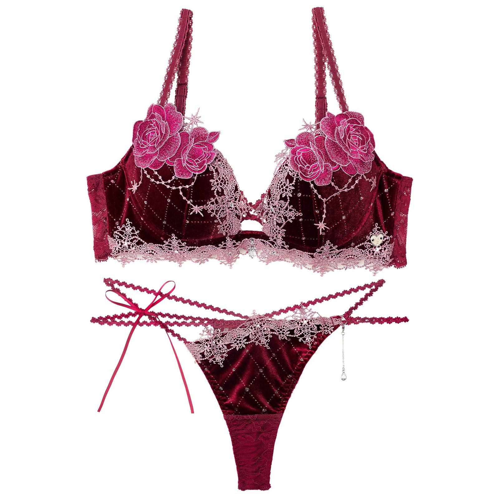 10/10新作!【明日花キララプロデュース/WhipBunny】Luxe Jewelry Velour Bra&T-back / リュクスジュエリーベロアブラ＆Tバック