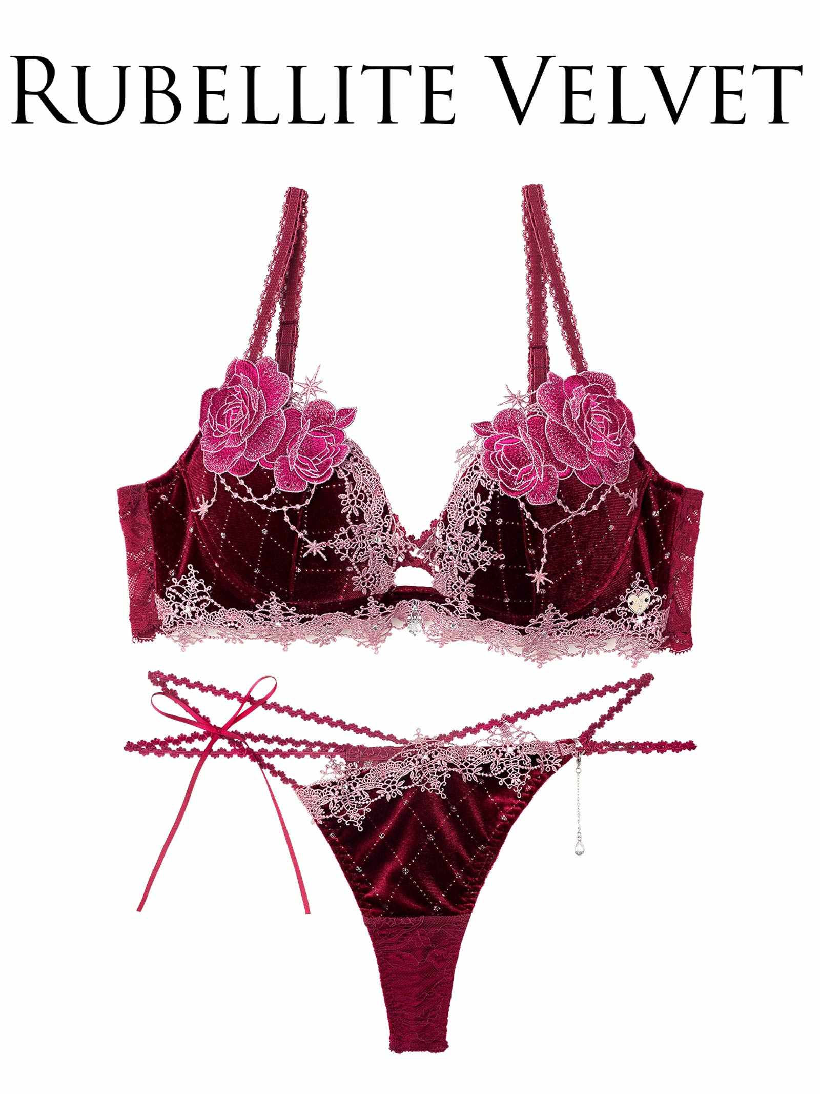 10/10新作!【明日花キララプロデュース/WhipBunny】Luxe Jewelry Velour Bra&T-back / リュクスジュエリーベロアブラ＆Tバック