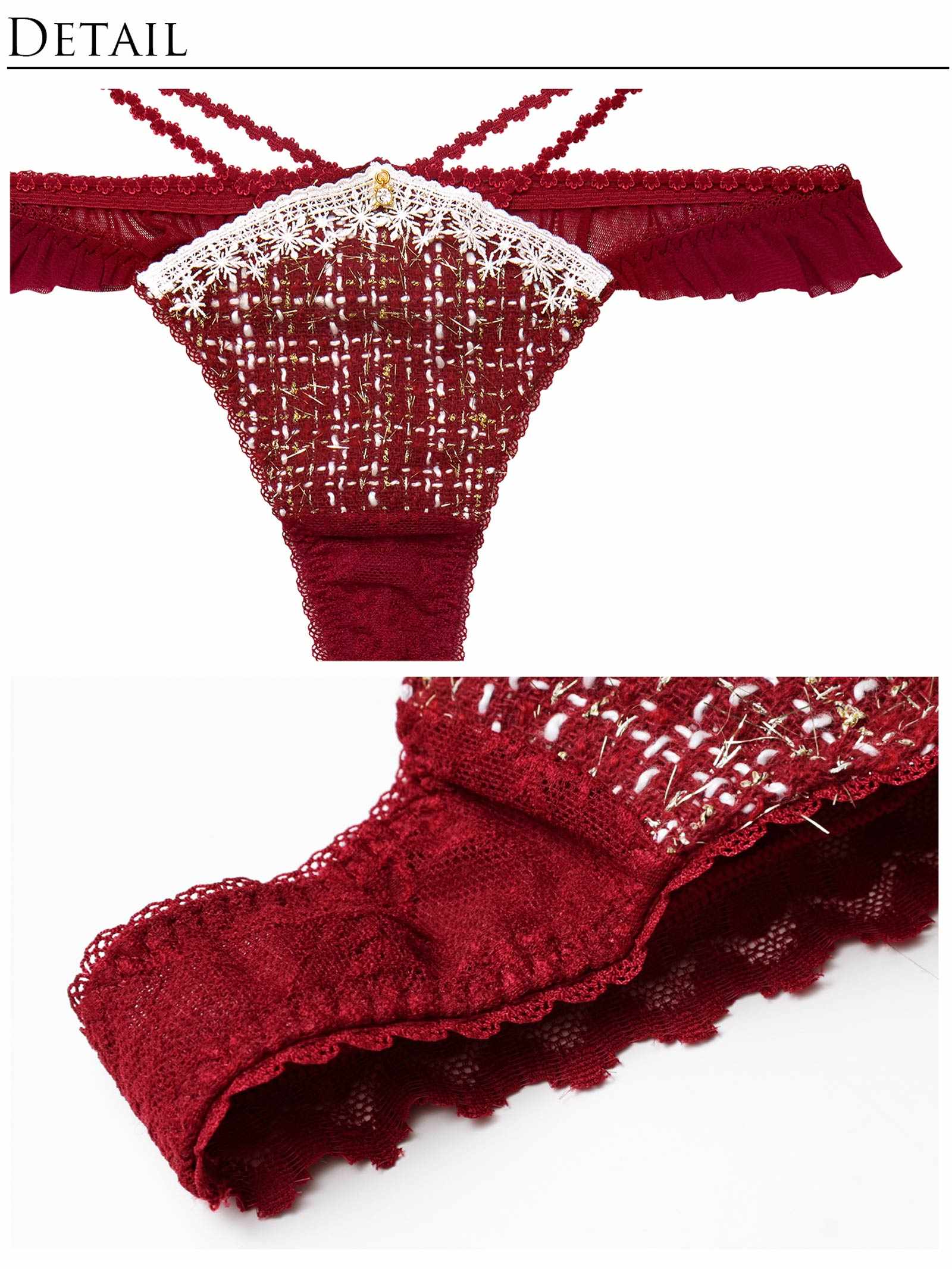 11/21新作!【明日花キララプロデュース/WhipBunny】Luxury Snow Tweed Bra&T-back / ラグジュアリースノーツイードブラ＆Tバック