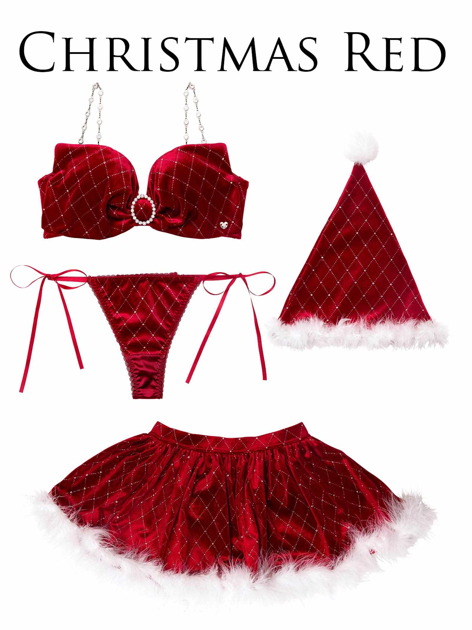 11/7新作!【明日花キララプロデュース/WhipBunny】Jewelry Velour Ribbon Santa Costume / ジュエリーベロアリボンサンタコスチューム