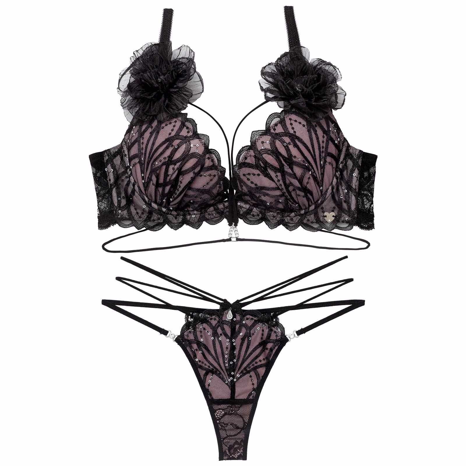 1/30新作!【明日花キララプロデュース/WhipBunny】Elegant Arch Corsage Bra&T-back/ エレガントアーチコサージュブラ＆Tバック