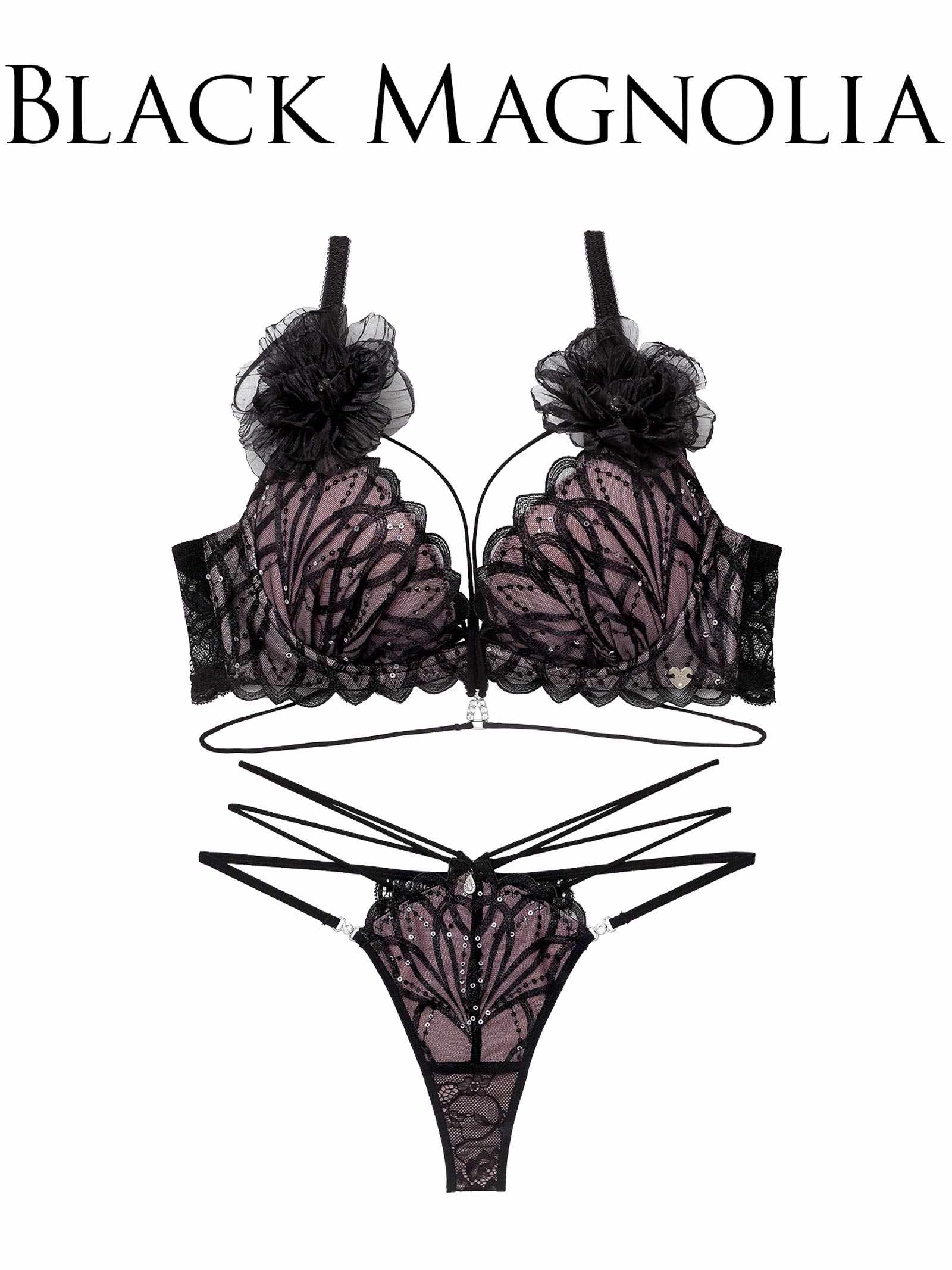 1/30新作!【明日花キララプロデュース/WhipBunny】Elegant Arch Corsage Bra&T-back/ エレガントアーチコサージュブラ＆Tバック