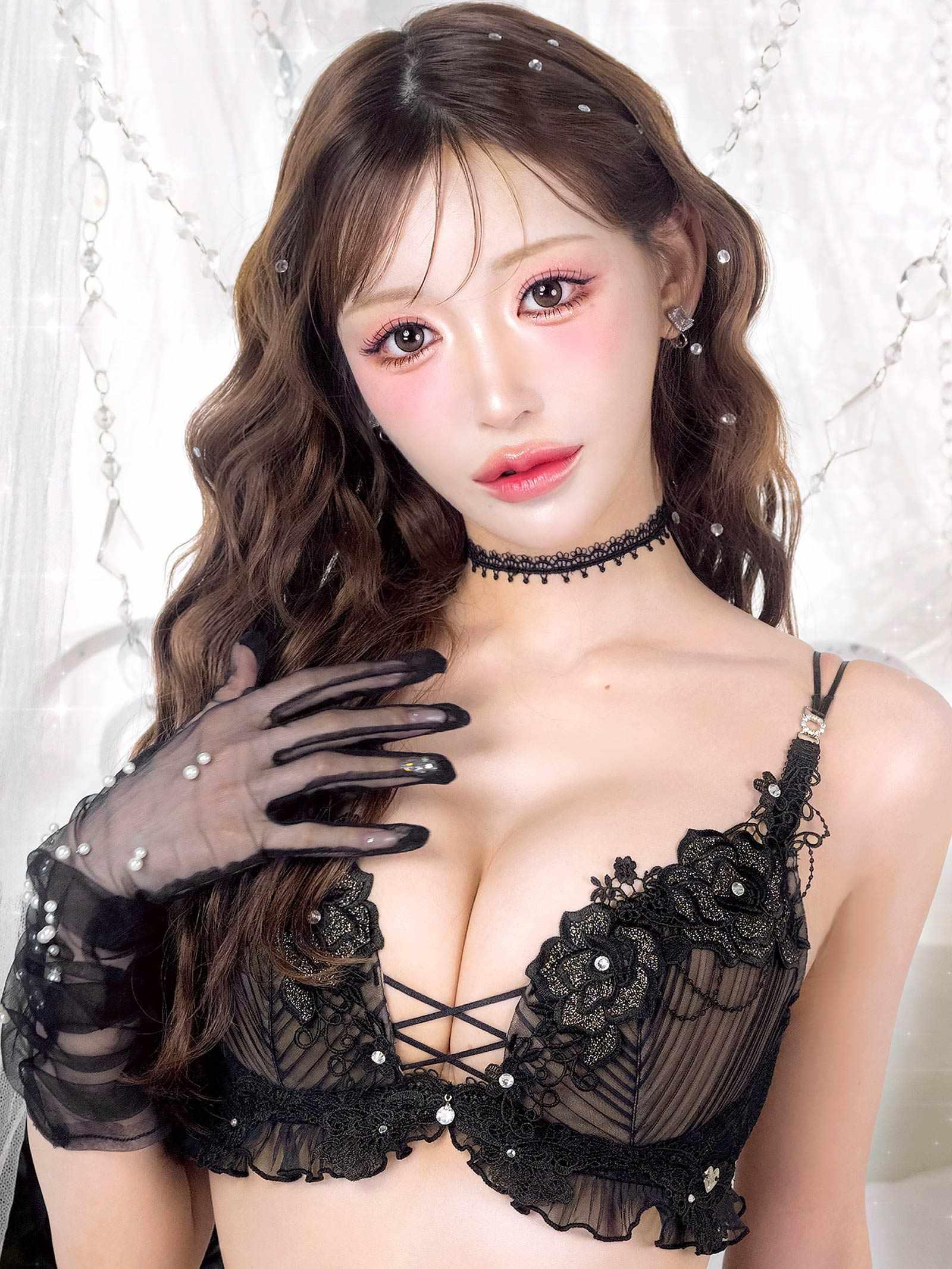 2/20新作!【明日花キララプロデュース/WhipBunny】Pleats Bijou Rose Bra&Shorts / プリーツビジューローズブラ＆ショーツ