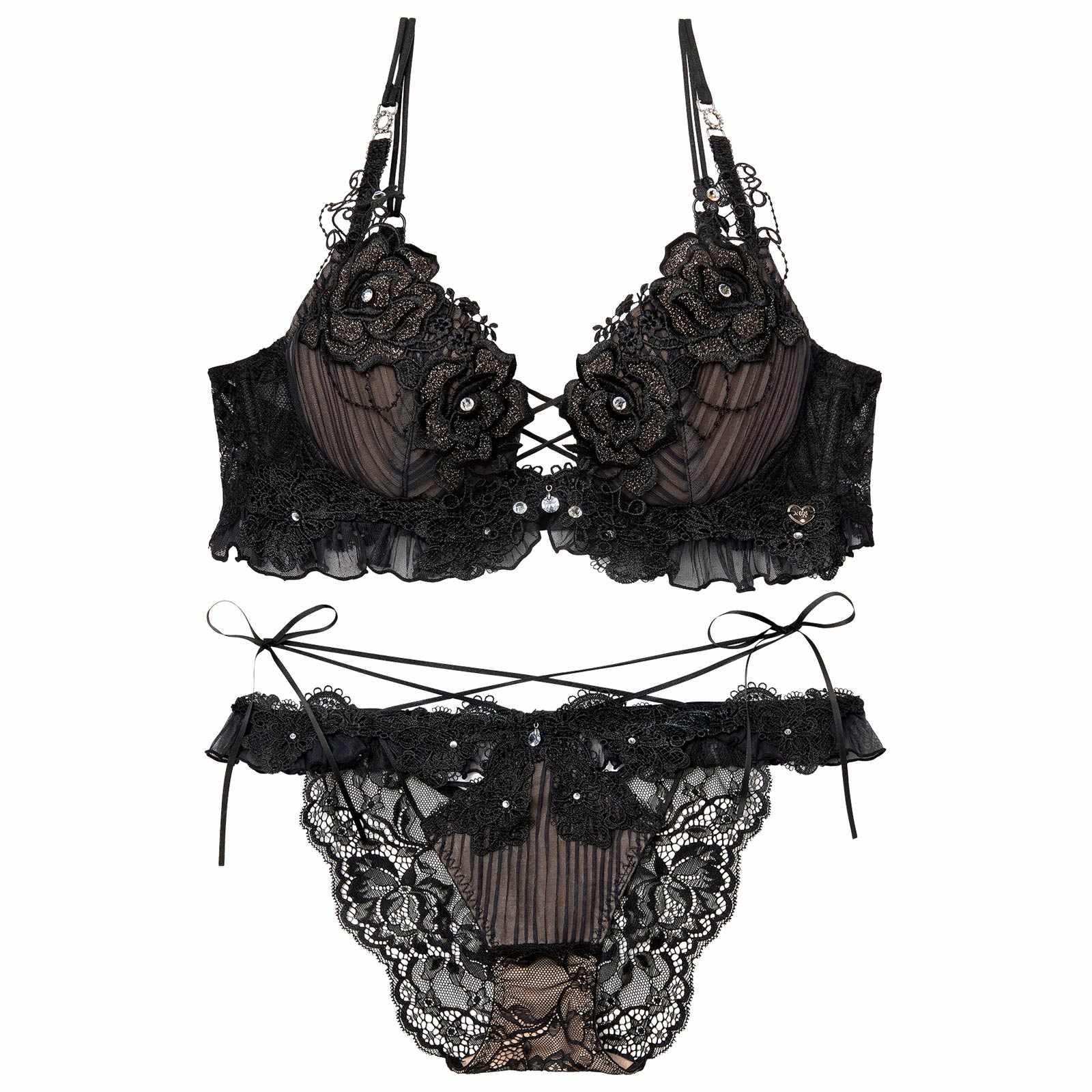 2/20新作!【明日花キララプロデュース/WhipBunny】Pleats Bijou Rose Bra&Shorts / プリーツビジューローズブラ＆ショーツ