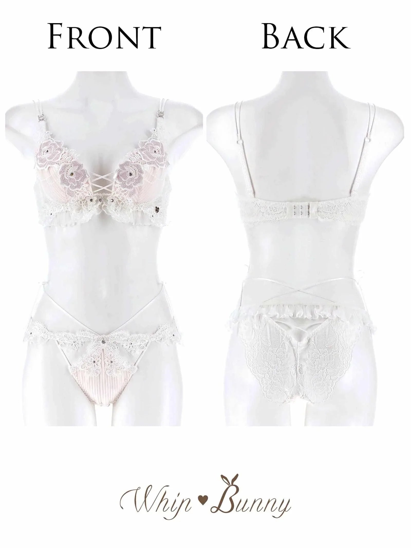 2/20新作!【明日花キララプロデュース/WhipBunny】Pleats Bijou Rose Bra&Shorts / プリーツビジューローズブラ＆ショーツ