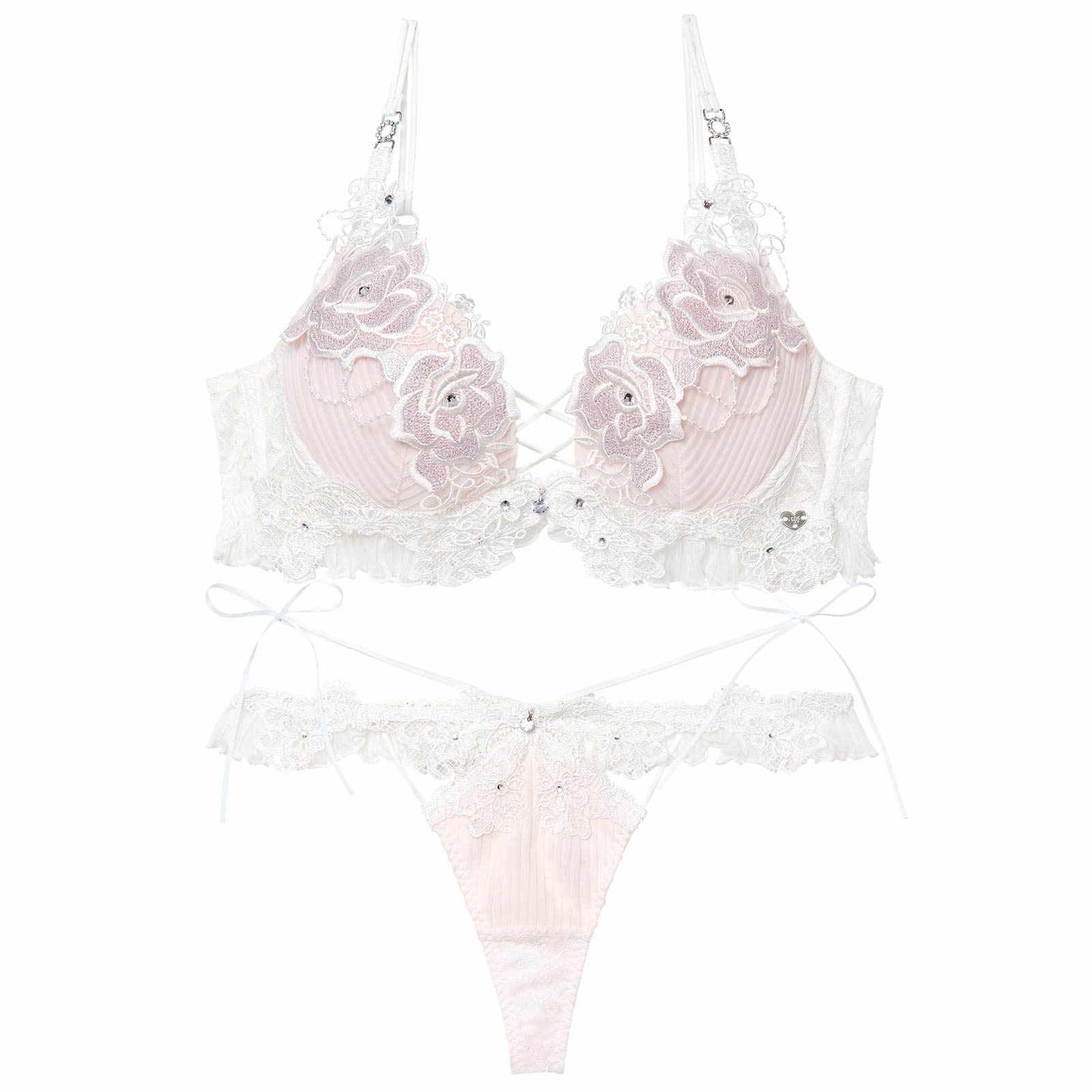 2/20新作!【明日花キララプロデュース/WhipBunny】Pleats Bijou Rose Bra&T-back / プリーツビジューローズブラ＆Tバック