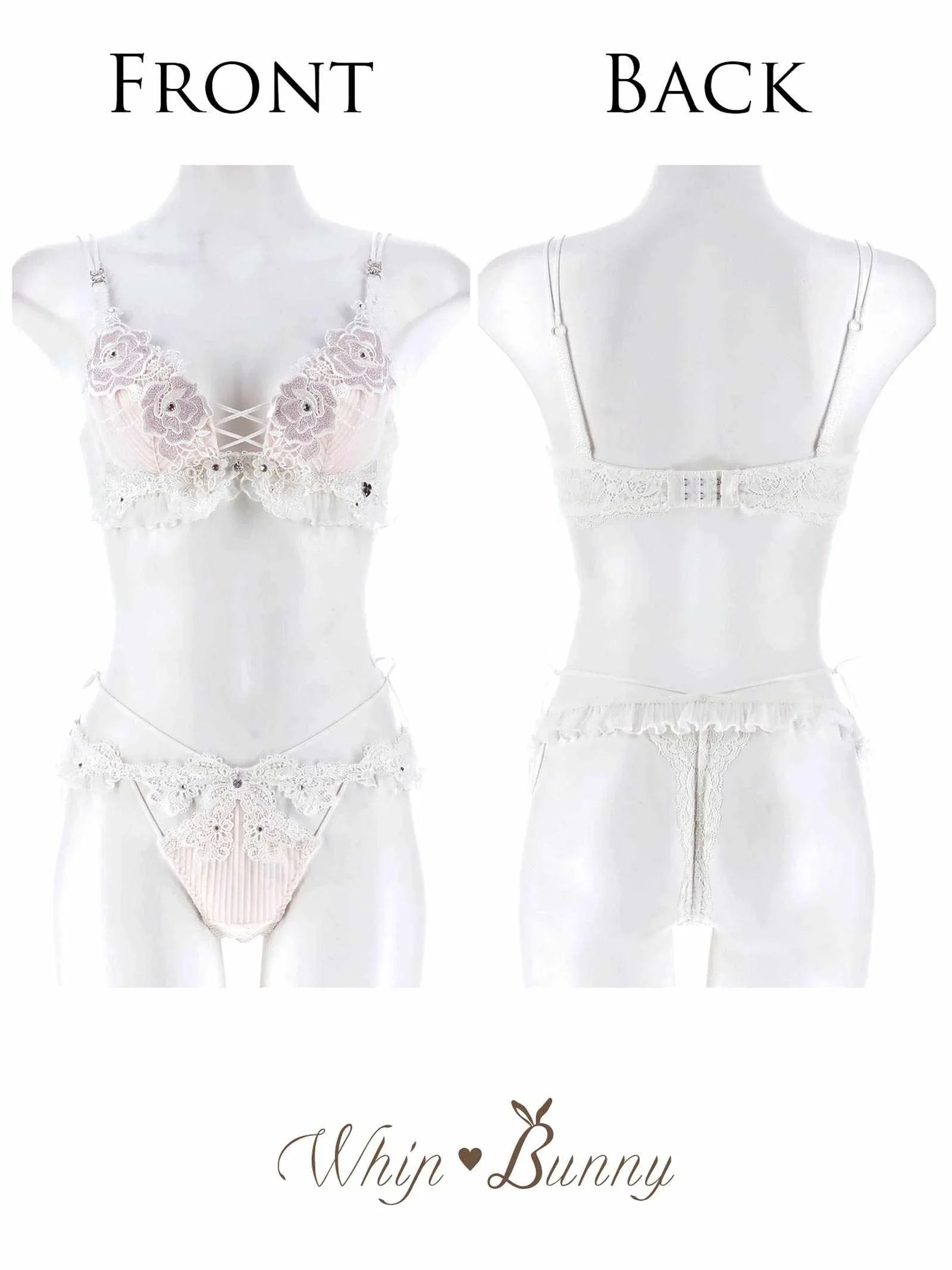 2/20新作!【明日花キララプロデュース/WhipBunny】Pleats Bijou Rose Bra&T-back / プリーツビジューローズブラ＆Tバック