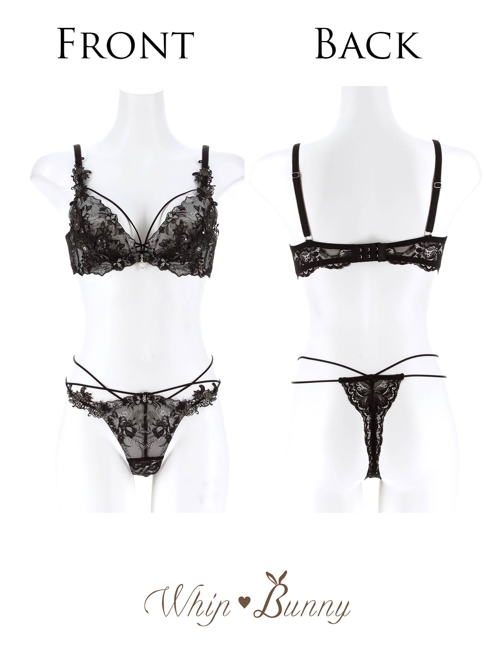 4/3新作!【明日花キララプロデュース/WhipBunny】Jewelry Bloom Lace Bra&T-back / ジュエリーブルームレースブラ＆Tバック