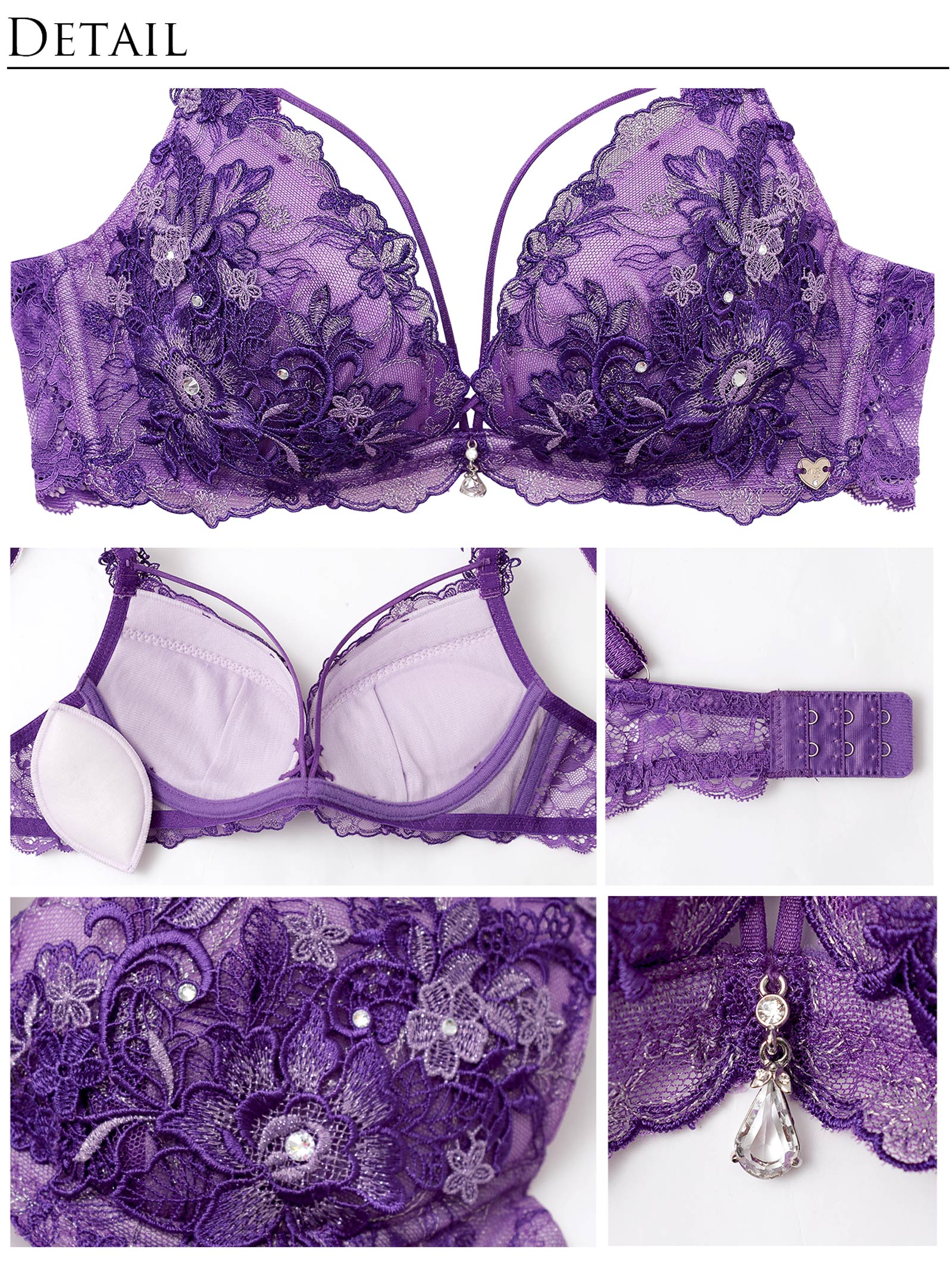 4/3新作!【明日花キララプロデュース/WhipBunny】Jewelry Bloom Lace Bra&T-back / ジュエリーブルームレースブラ＆Tバック