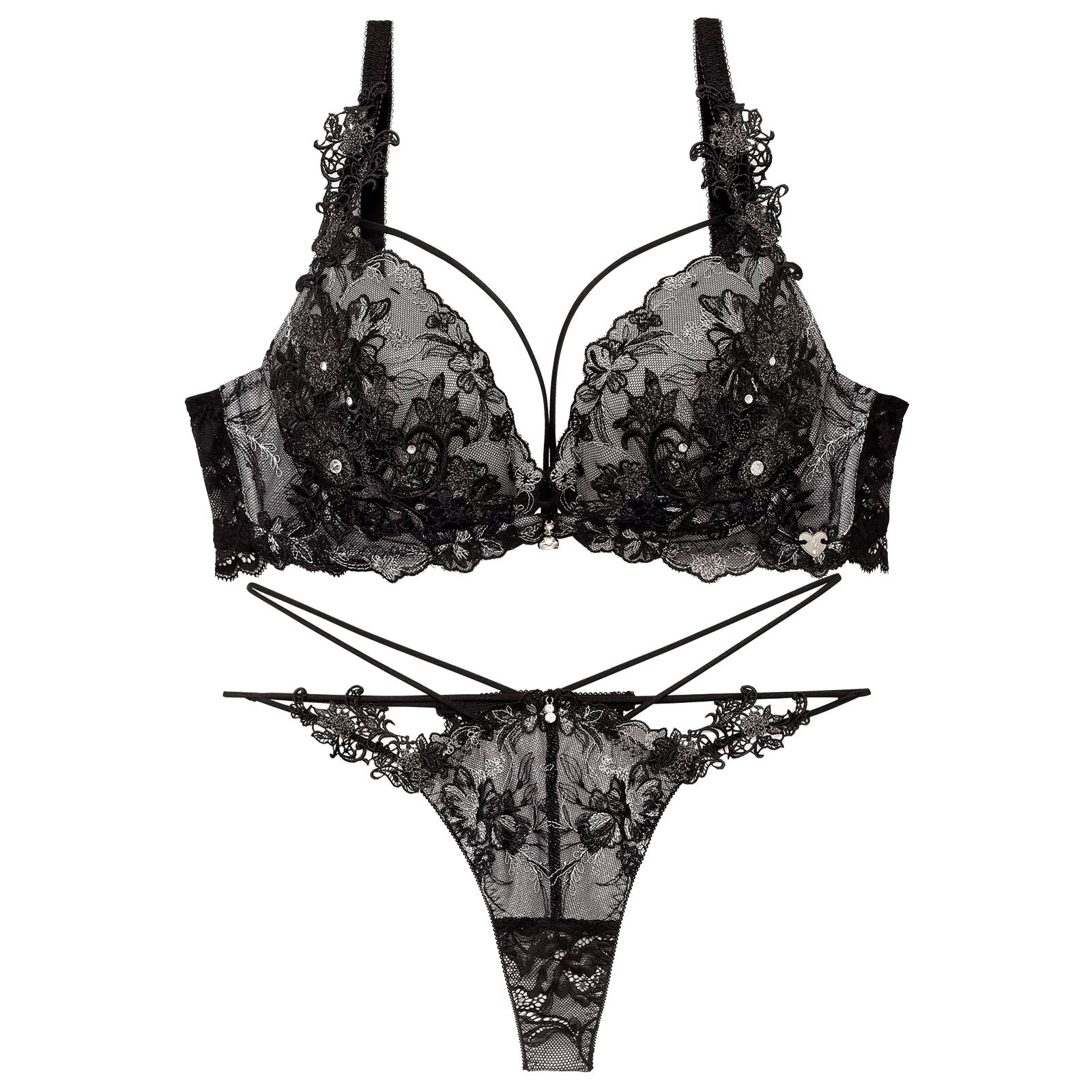 4/3新作!【明日花キララプロデュース/WhipBunny】Jewelry Bloom Lace Bra&T-back / ジュエリーブルームレースブラ＆Tバック