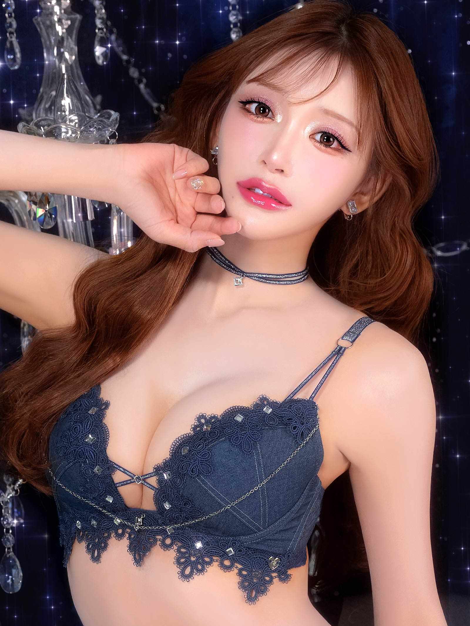 4/17新作!【明日花キララプロデュース/WhipBunny】Luxury Bijou Studs Bra&T-back / ラグジュアリービジュースタッズブラ＆Tバック