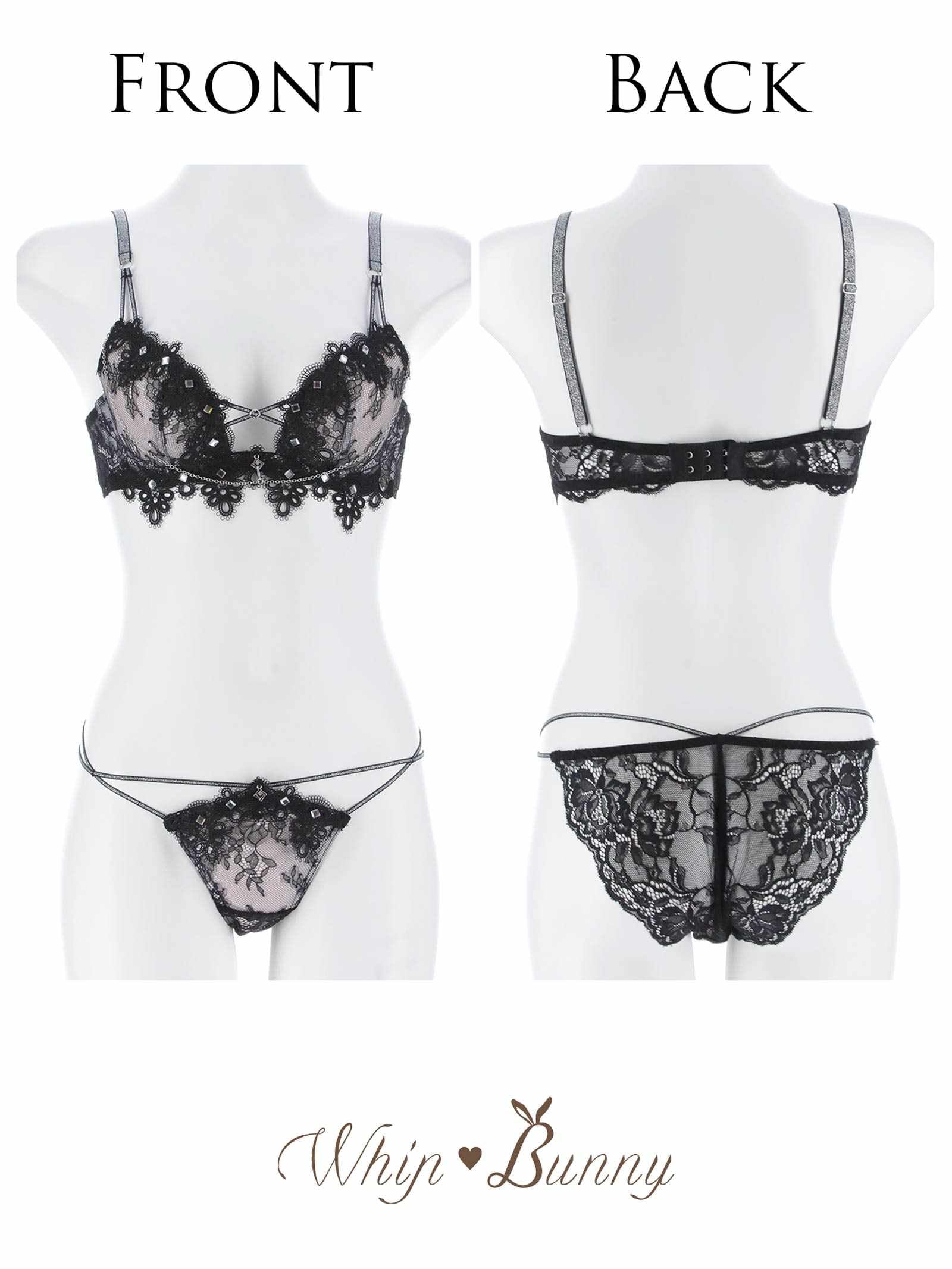 4/17新作!【明日花キララプロデュース/WhipBunny】Luxury Bijou Studs Bra&Shorts / ラグジュアリービジュースタッズブラ＆ショーツ