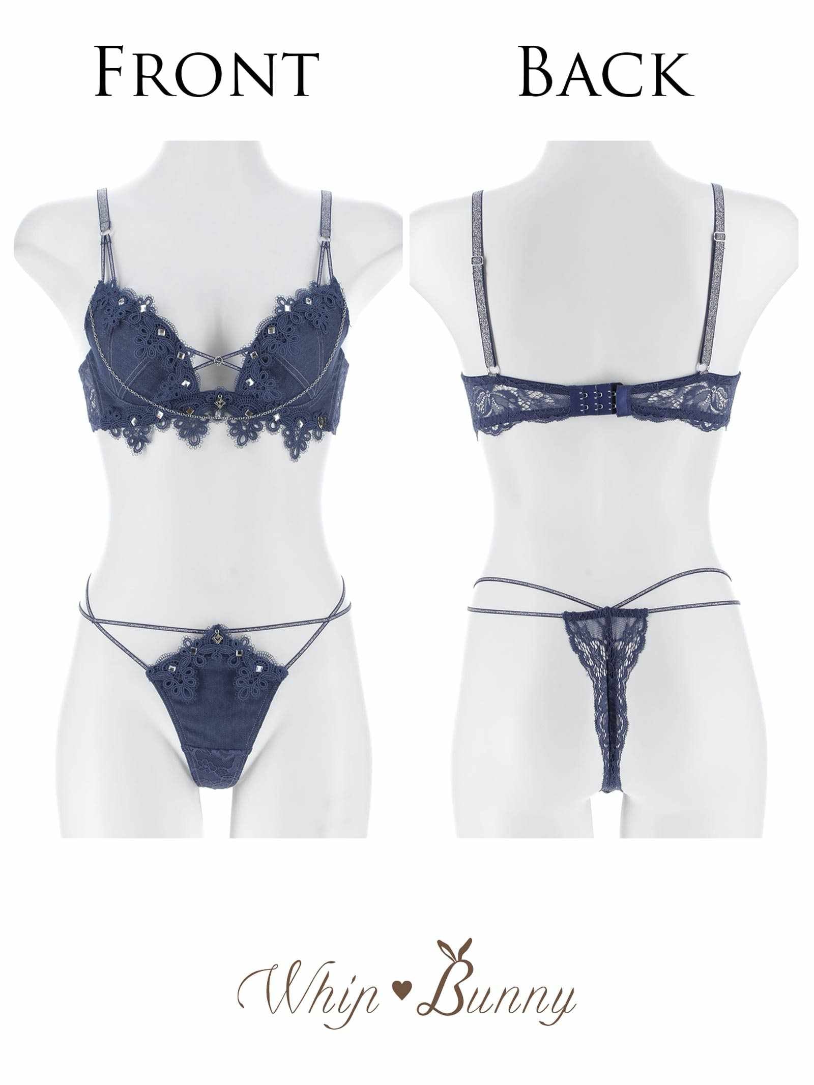 4/17新作!【明日花キララプロデュース/WhipBunny】Luxury Bijou Studs Bra&T-back / ラグジュアリービジュースタッズブラ＆Tバック