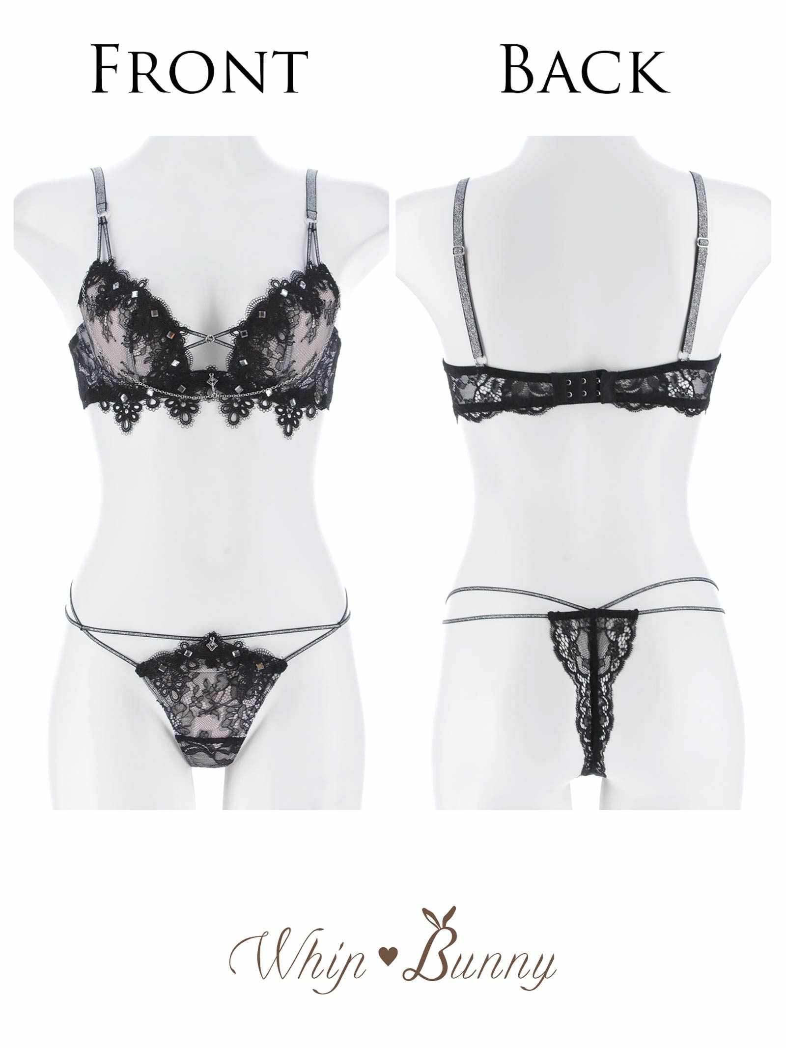 4/17新作!【明日花キララプロデュース/WhipBunny】Luxury Bijou Studs Bra&T-back / ラグジュアリービジュースタッズブラ＆Tバック