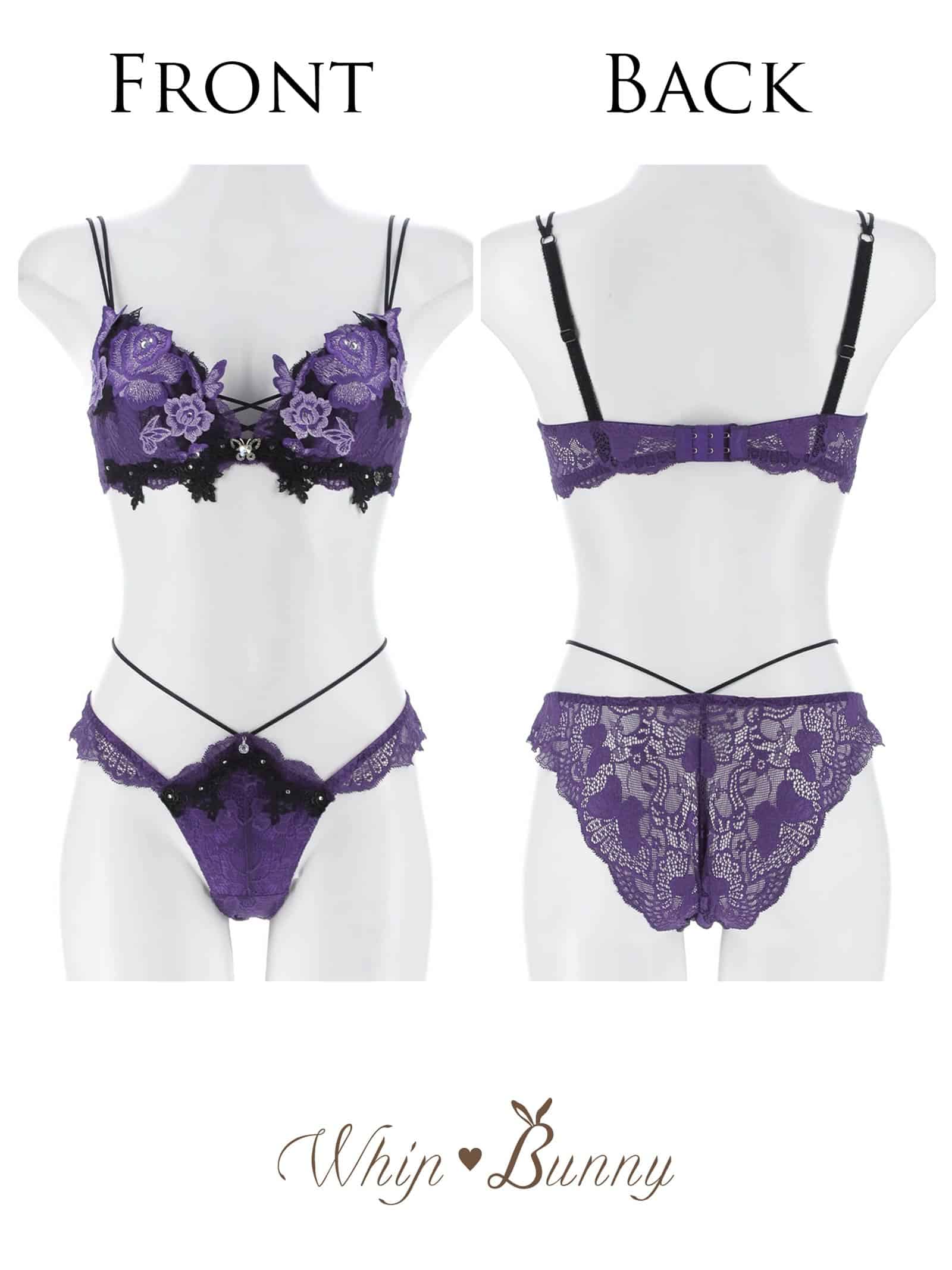 8/7新作!【明日花キララプロデュース/WhipBunny】Butterfly Rose Bloom Bra&Shorts / バタフライローズブルームブラ＆ショーツ