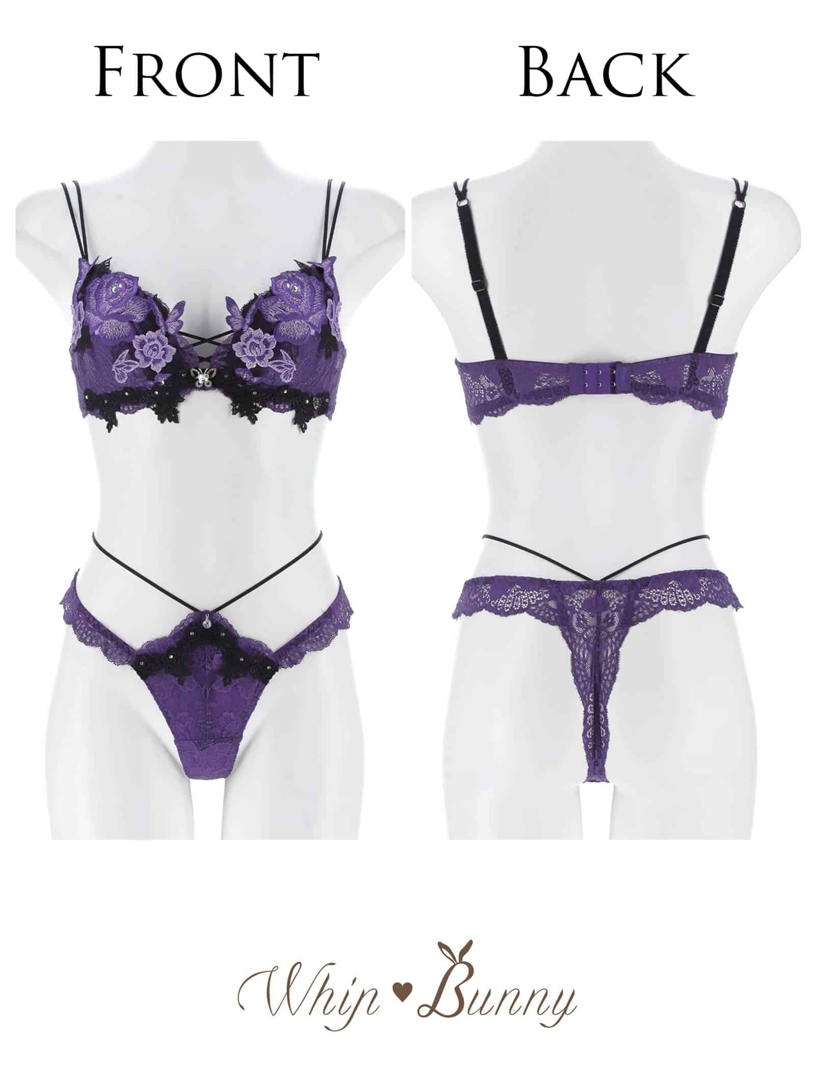 8/7新作!【明日花キララプロデュース/WhipBunny】Butterfly Rose Bloom Bra&T-back / バタフライローズブルームブラ＆Tバック