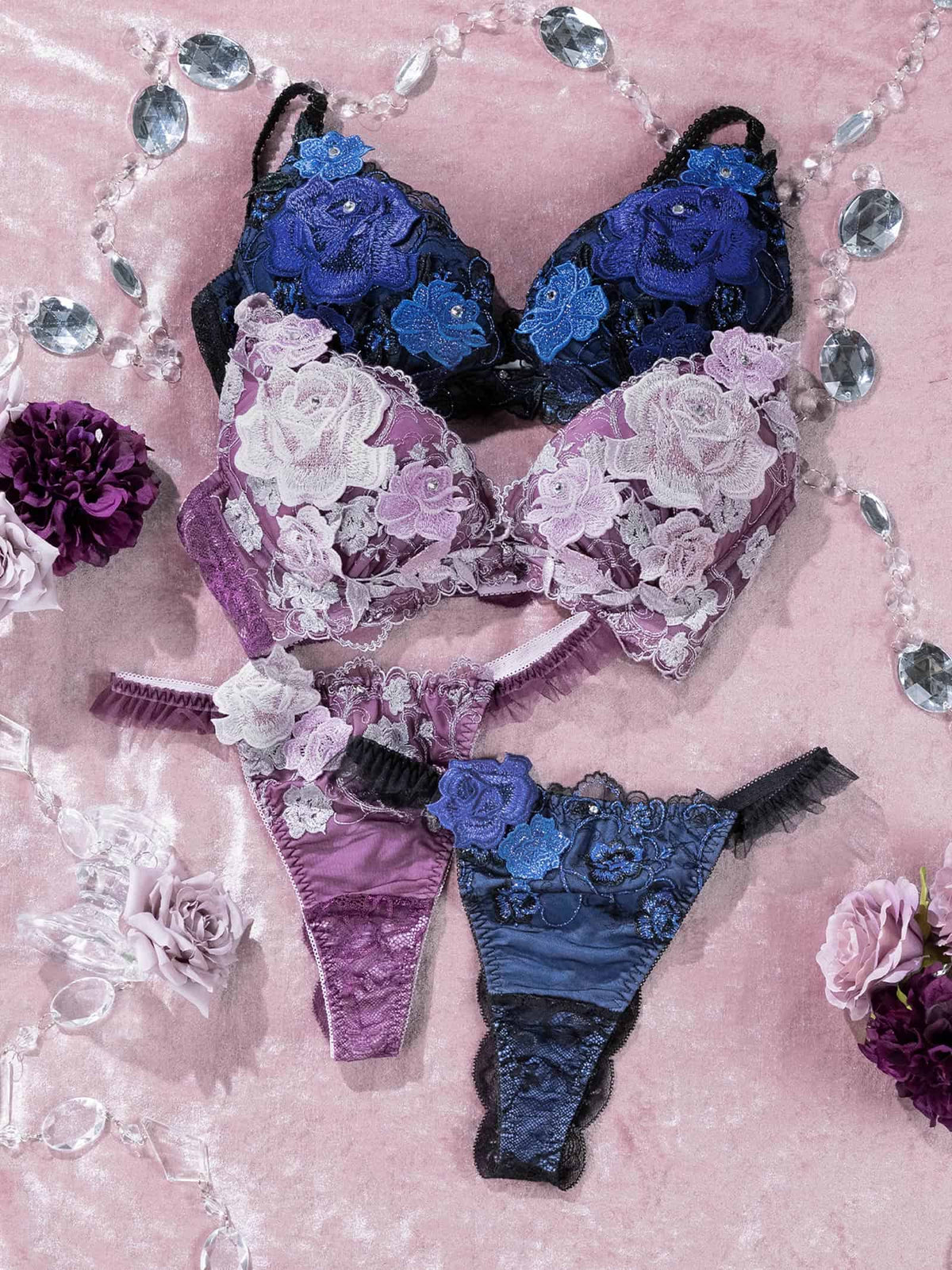 10/23新作!【明日花キララプロデュース/WhipBunny】Rich Rose Blossom Bra&T-back / リッチローズブロッサムブラ＆Tバック