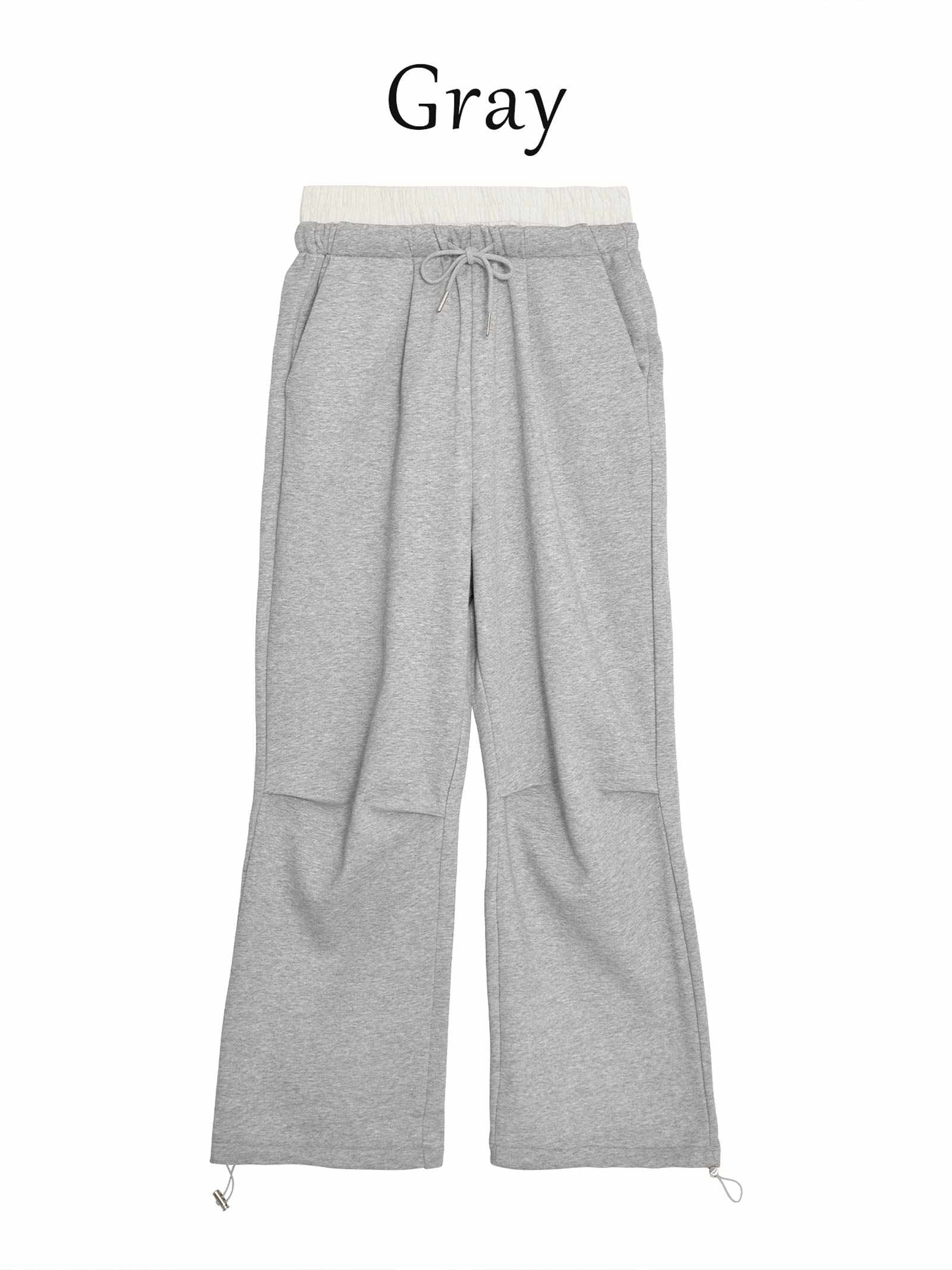 5/13新作!【吉木千沙都(ちぃぽぽ)プロデュース/lunangelina】Double Waist Sweat Pants ダブル ウエスト スウェット パンツ Gray / グレー