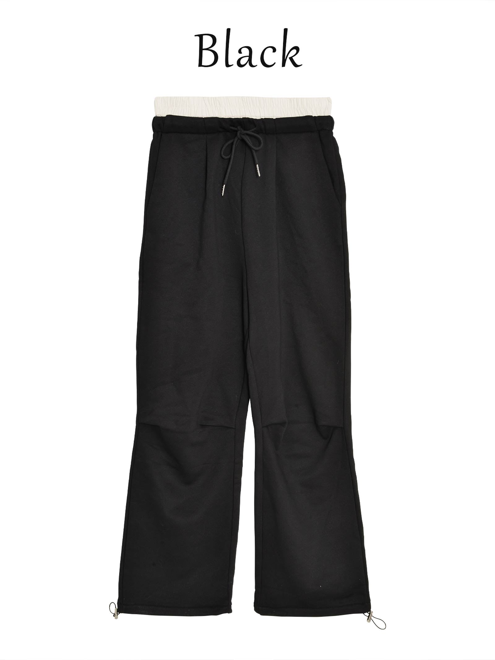 【吉木千沙都(ちぃぽぽ)プロデュース/lunangelina】Double Waist Sweat Pants ダブル ウエスト スウェット パンツ Black / ブラック