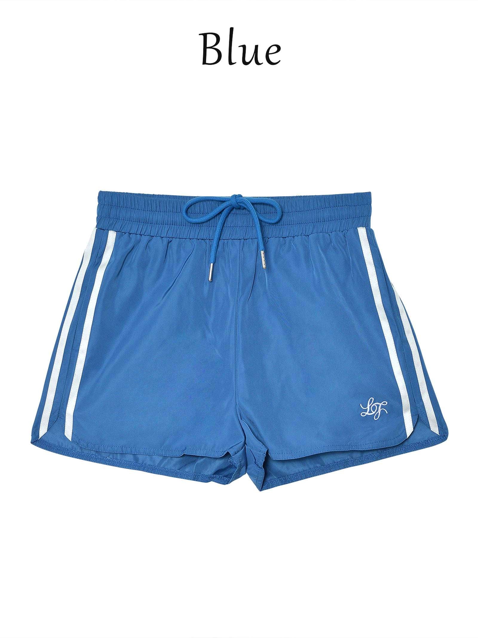 9/6新作!【吉木千沙都(ちぃぽぽ)プロデュース/lunangelina】Side Line Logo Short Pants/BLUE