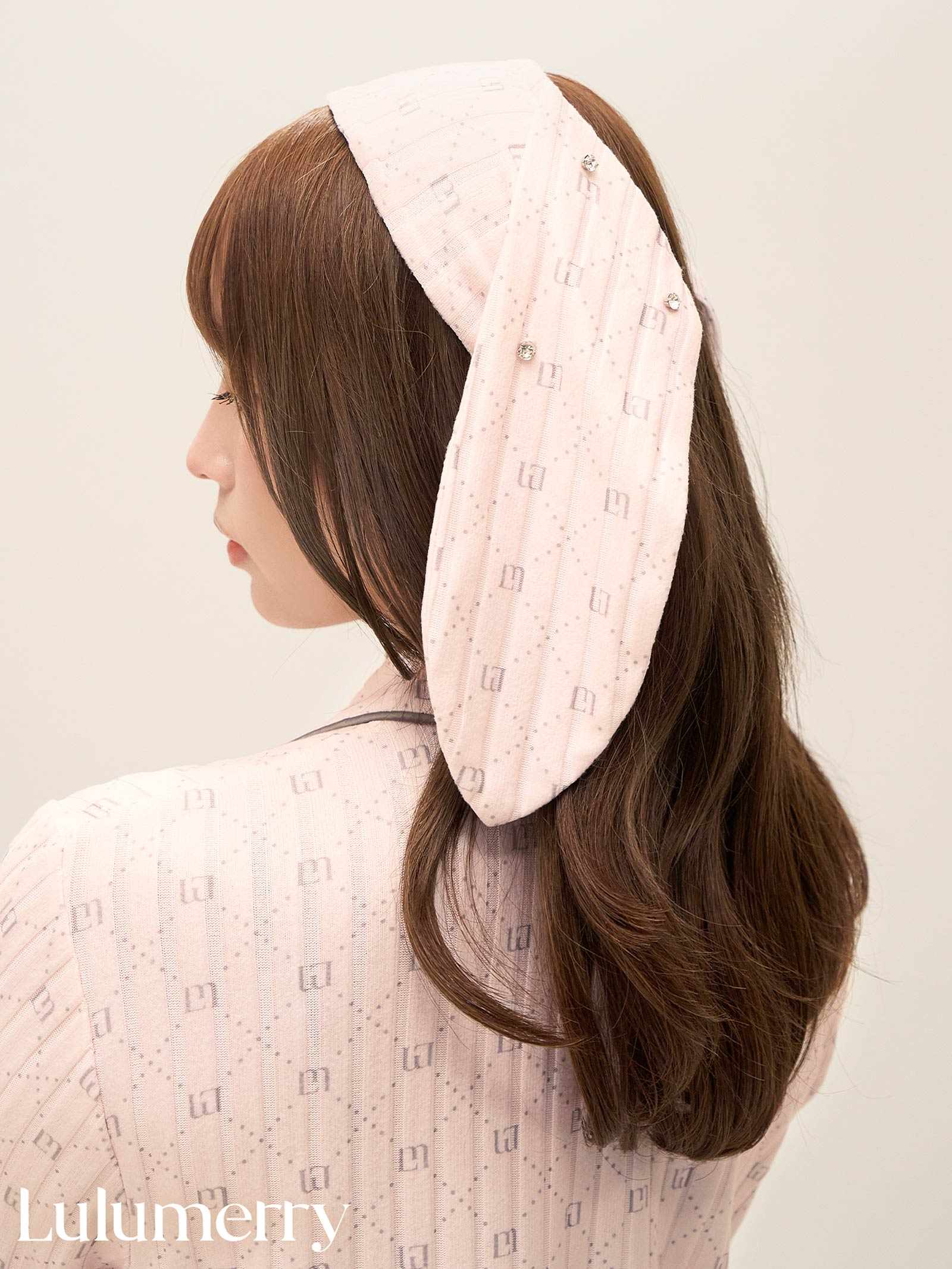 【YouTuber流那プロデュース/Lulumerry】モノグラムラビット ルームウェア レディーストップス&ショートパンツ&ヘアバンドセット / ピンクラビット（PINK）