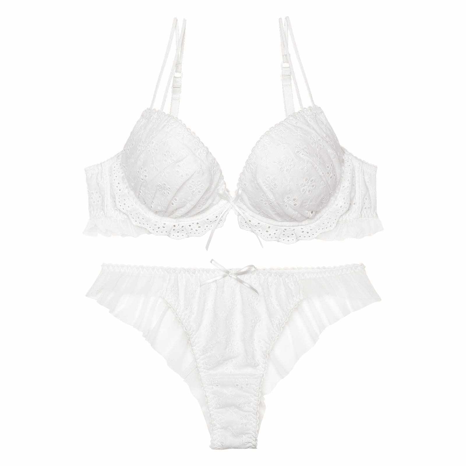 【ぴょな(PyunA.)プロデュース/Enfel】コットンレースエンジェル ブラジャー&ショーツ