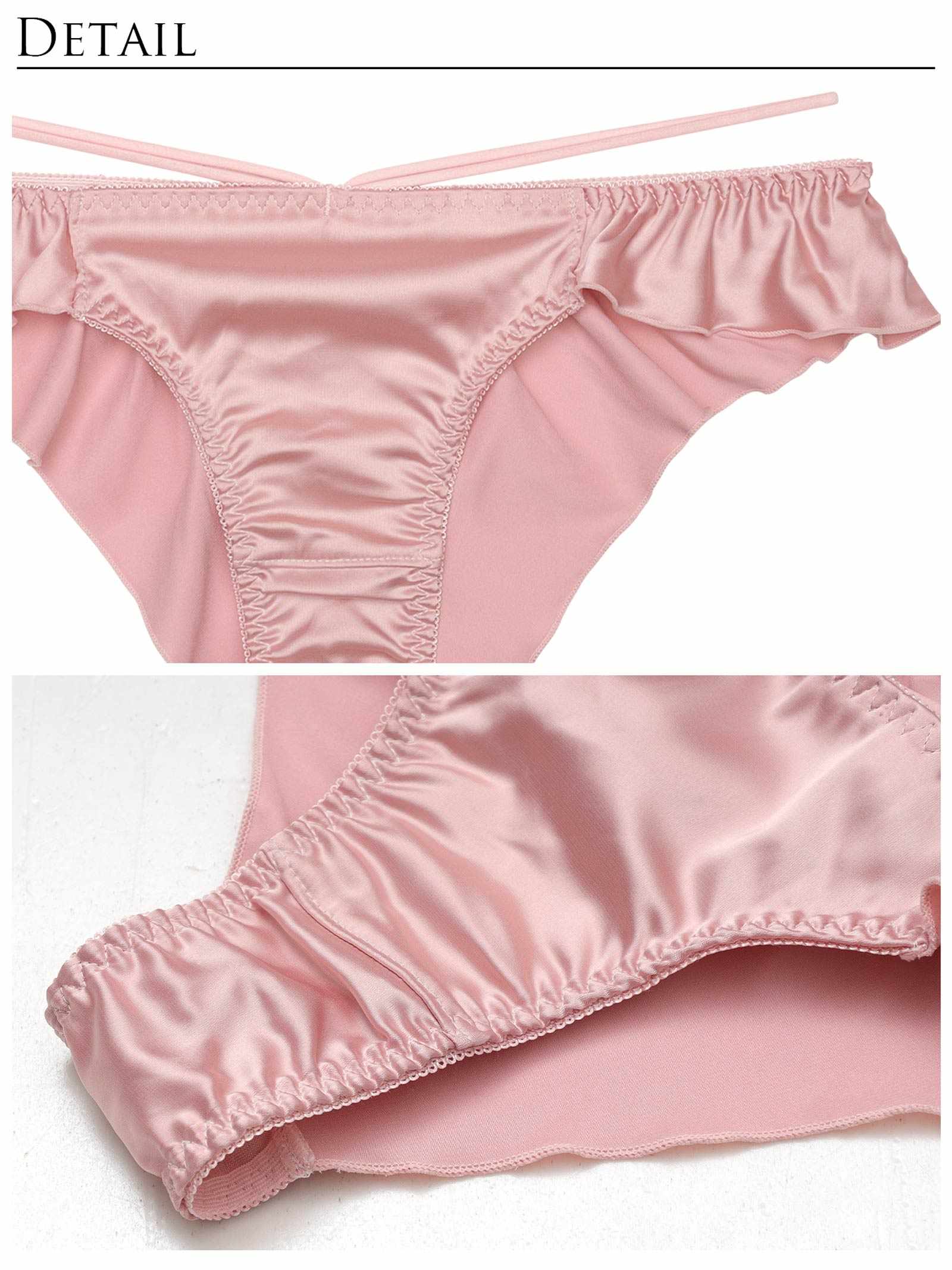 8/5新作!【ぴょな(PyunA.)プロデュース/Enfel】サテンフリルエンジェル ブラジャー&ショーツ